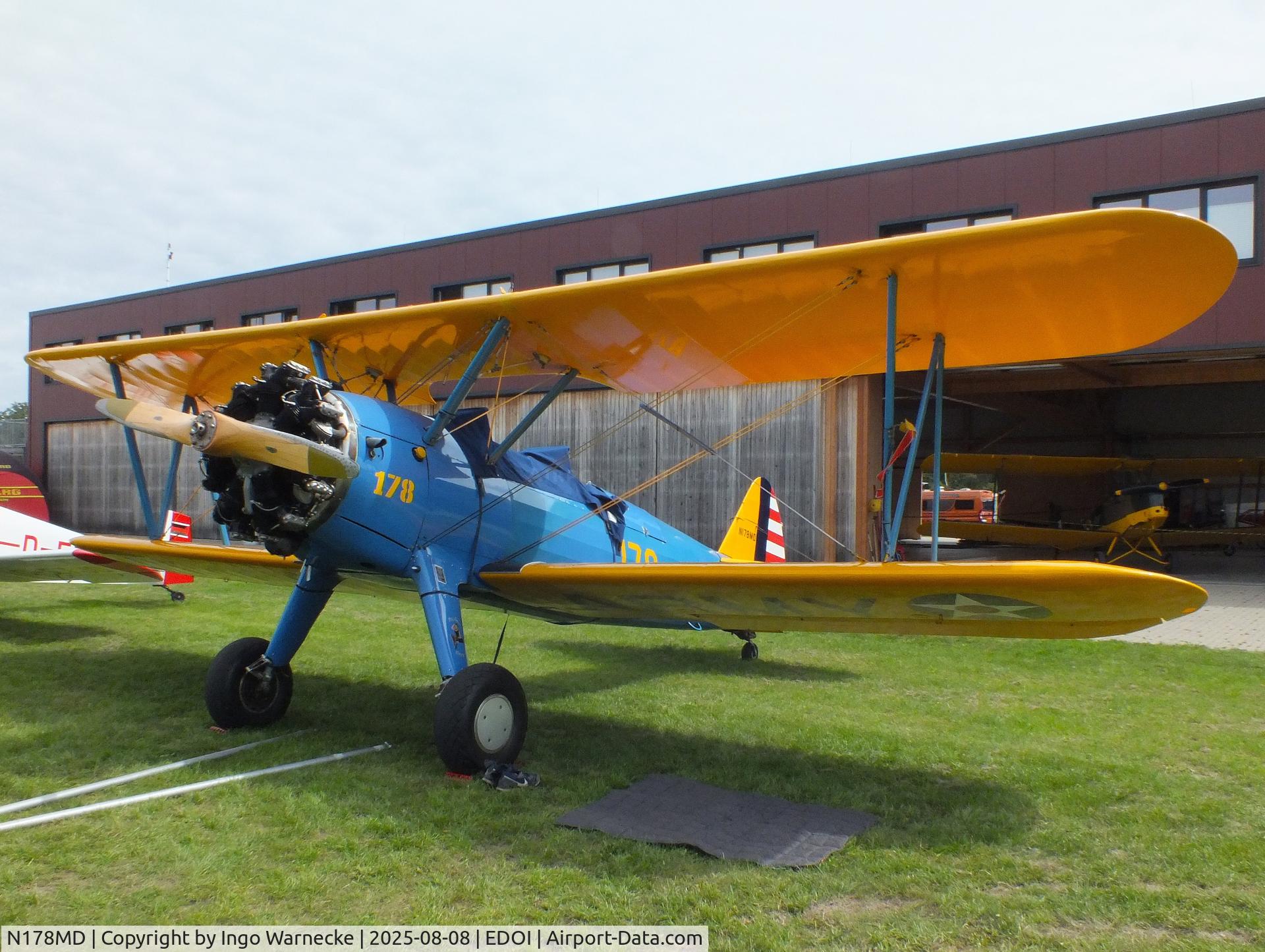 N178MD, 1940 Boeing B75N1 C/N 75-7853, Boeing (Stearman) B75N1 at Bienenfarm airfield during the 2025 Quax Bücker-Treffen (Bücker-Meeting) and Vintage Aerobatic World Championships