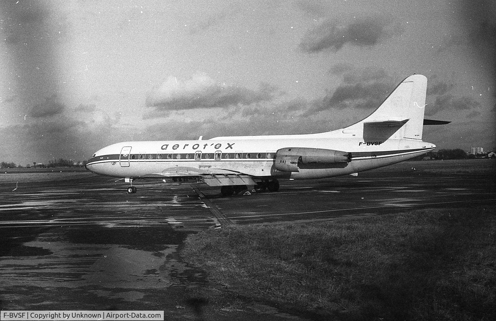 F-BVSF, 1968 Sud Aviation SE-210 Caravelle VI-N C/N 241, Caravelle Aerot'ex, photo taken in the late 70's at Rennes airport.