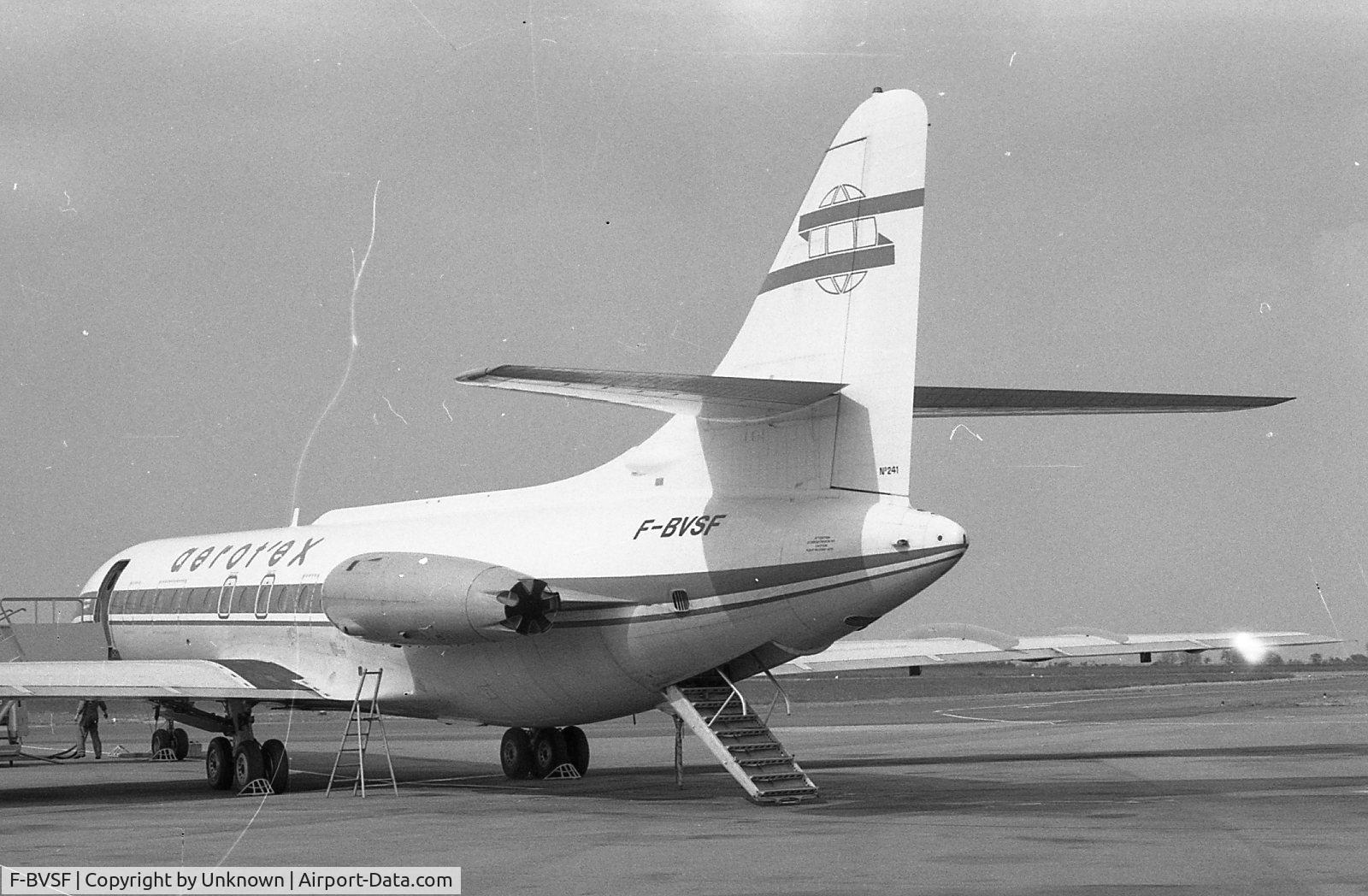 F-BVSF, 1968 Sud Aviation SE-210 Caravelle VI-N C/N 241, Caravelle Aero'ex company, photo taken in the late 70's at Rennes airport.