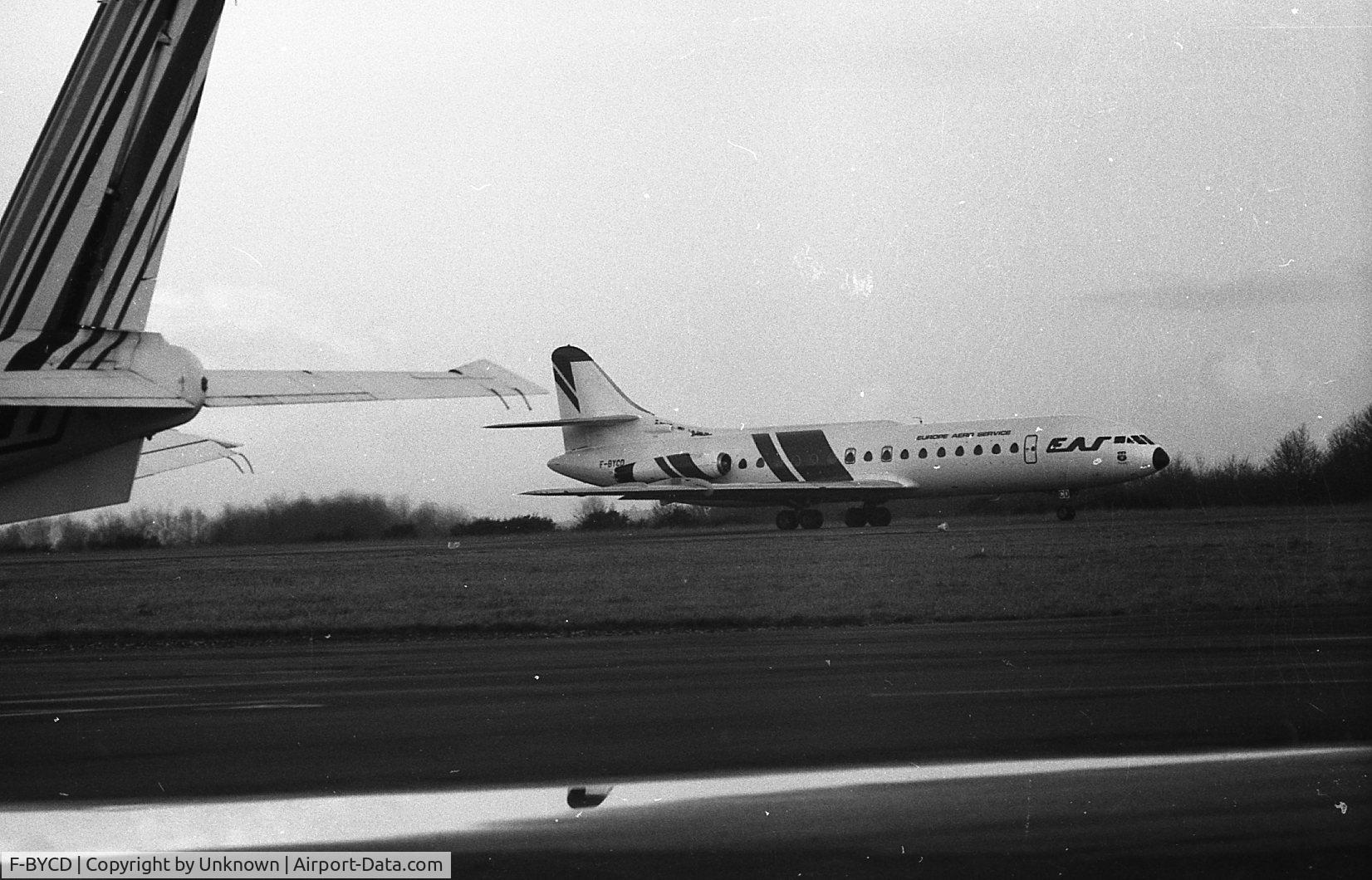 F-BYCD, 1961 Sud Aviation SE-210 Caravelle VI-N C/N 67, Caravelle Europe Aero Services company, photo taken in the late 70's at Rennes airport.