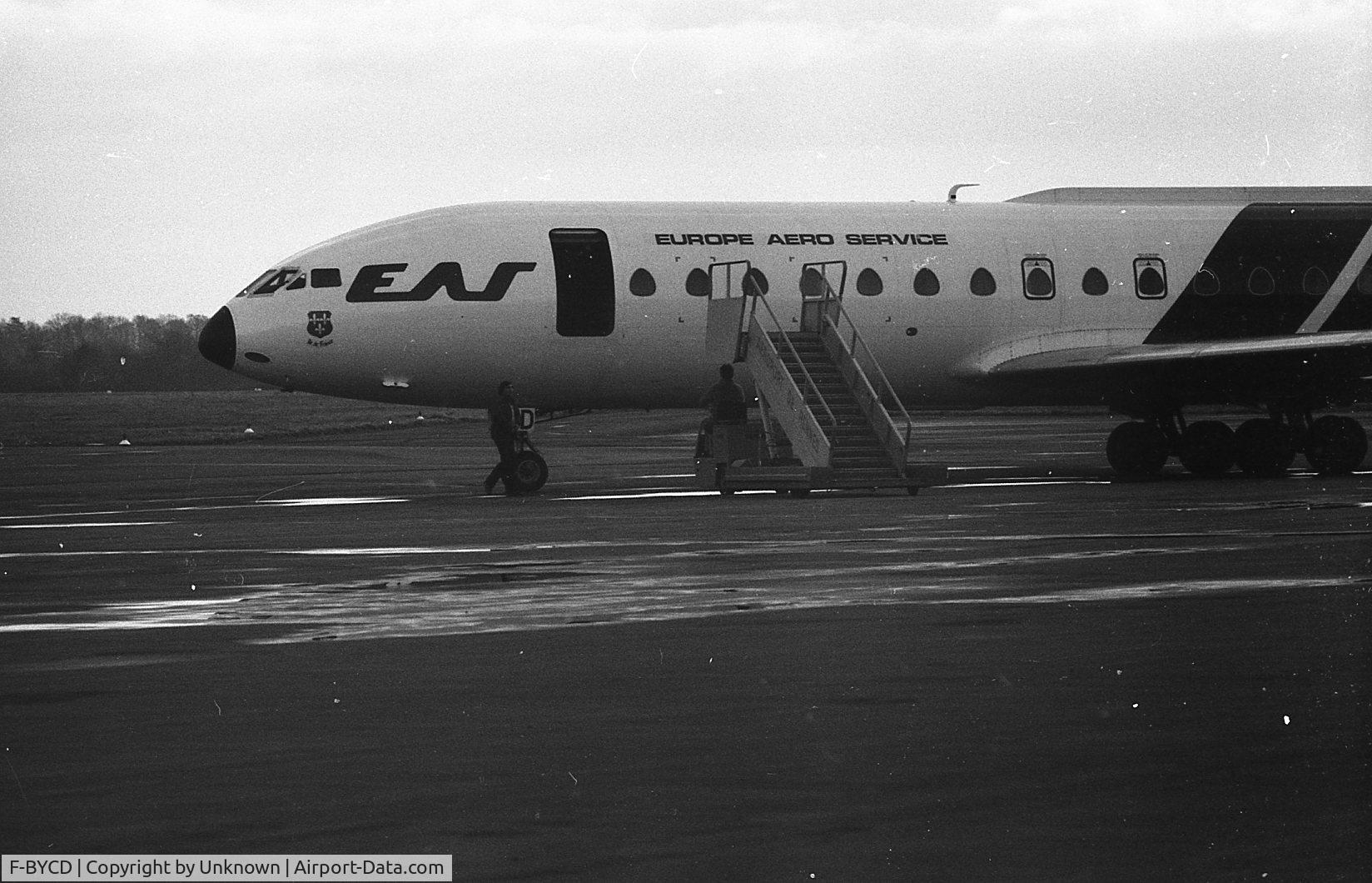F-BYCD, 1961 Sud Aviation SE-210 Caravelle VI-N C/N 67, Caravelle Europe Aero Services company, photo taken in the late 70's at Rennes airport.