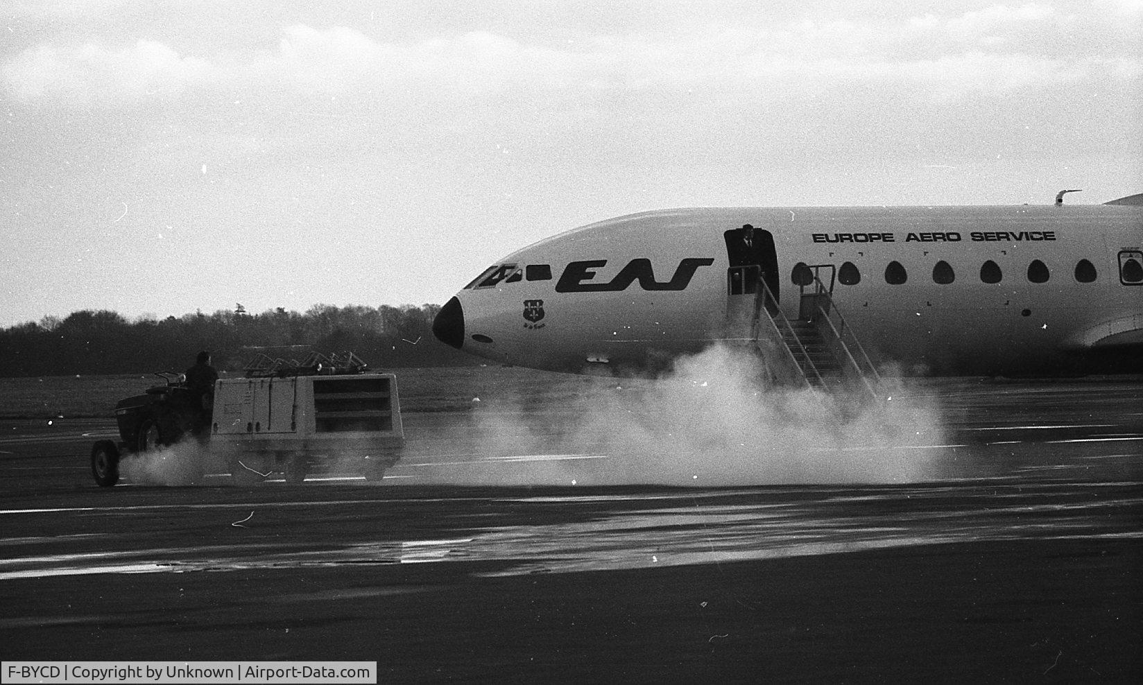 F-BYCD, 1961 Sud Aviation SE-210 Caravelle VI-N C/N 67, Caravelle Europe Aero Services company, photo taken in the late 70's at Rennes airport.