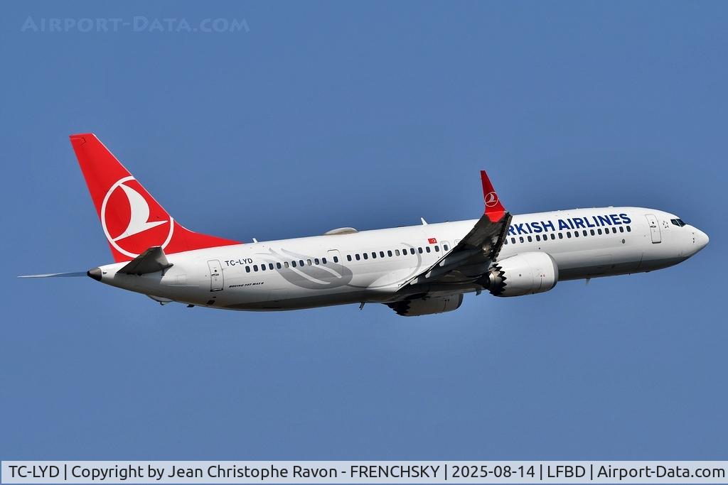 TC-LYD, 2019 Boeing 737-9 MAX C/N 60065, Bordeaux (BOD)	Istanbul (IST)	TK1390