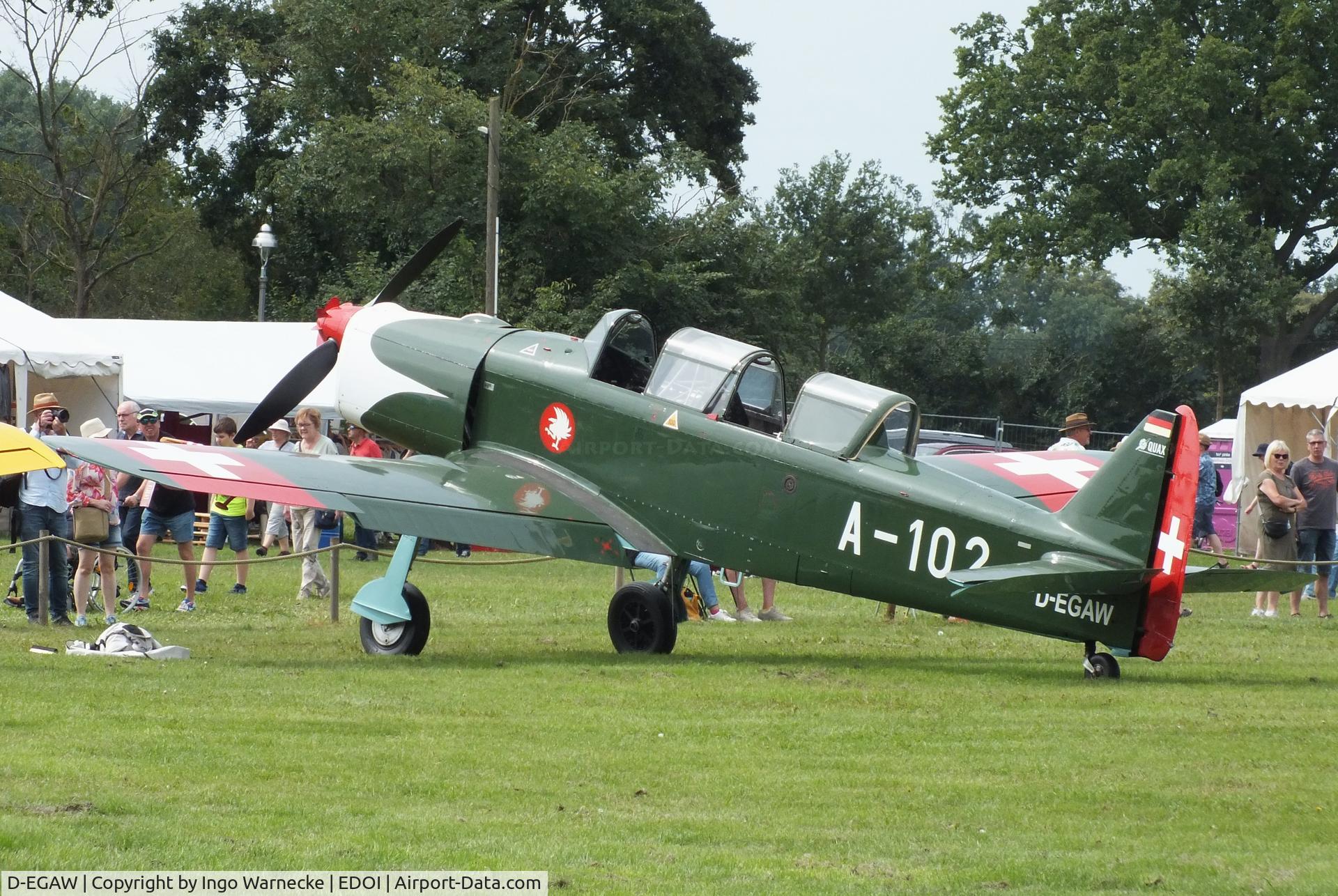 D-EGAW, 1948 Pilatus P2-06 C/N 49, Pilatus P2-06 at Bienenfarm airfield during the 2025 Quax Bücker-Treffen (Bücker-Meeting) and Vintage Aerobatic World Championships