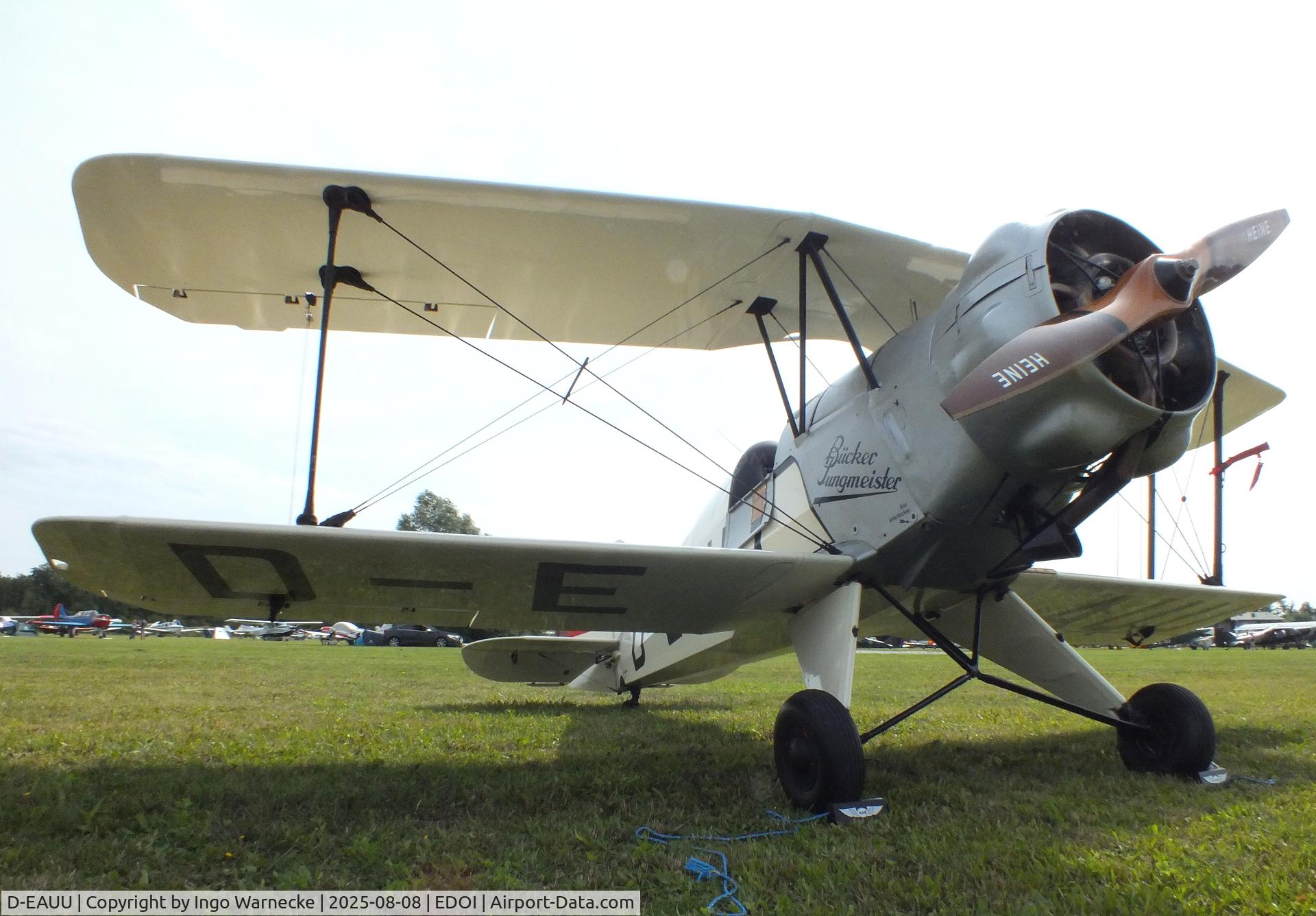 D-EAUU, 1938 Doflug Bu-133C Jungmeister C/N 10, Bücker (Doflug) Bü 133C Jungmeister at Bienenfarm airfield during the 2025 Quax Bücker-Treffen (Bücker-Meeting) and Vintage Aerobatic World Championships