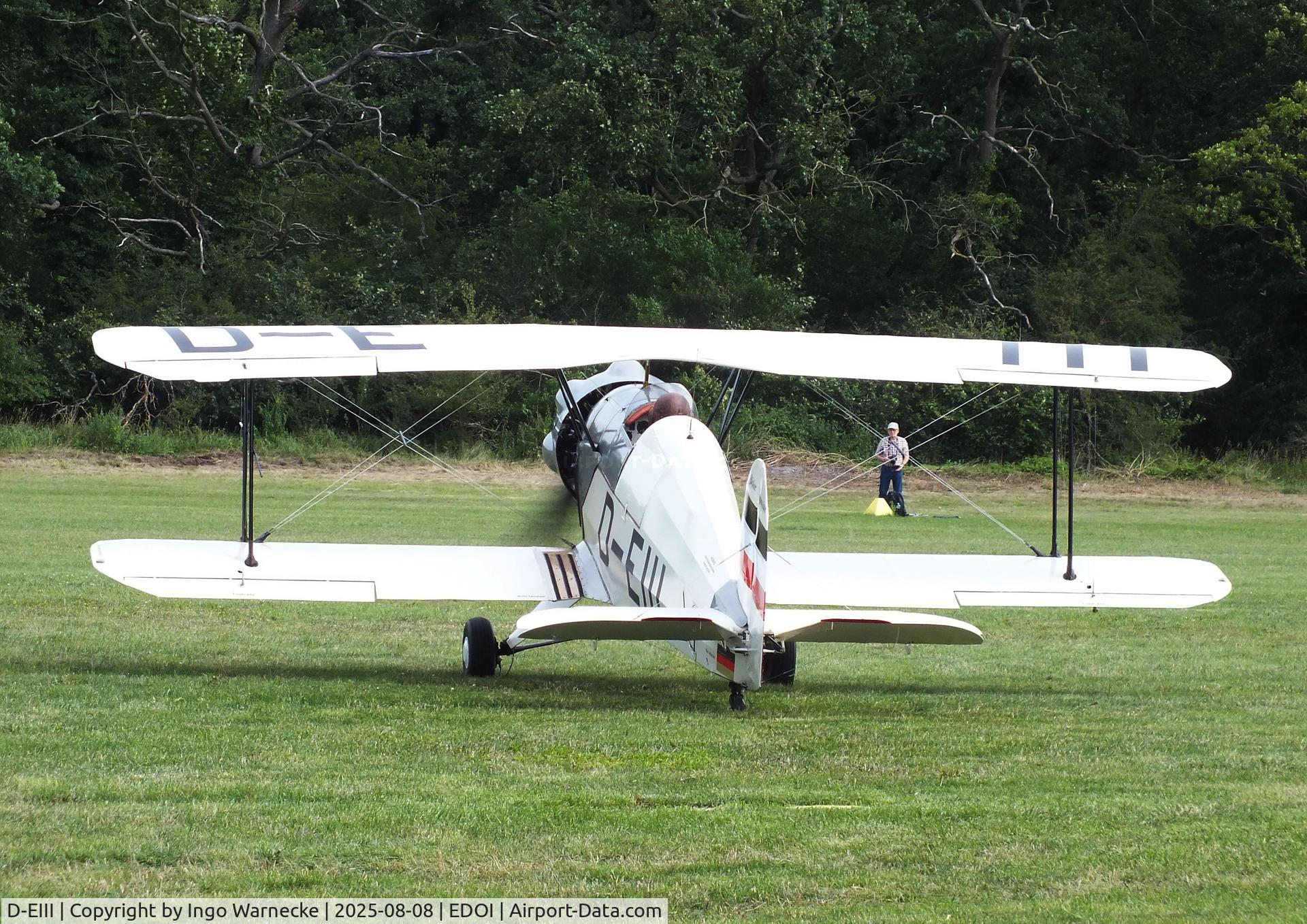 D-EIII, 1937 Bucker Bu-133C Jungmeister C/N 51, Bücker Bü 133C Jungmeister at Bienenfarm airfield during the 2025 Quax Bücker-Treffen (Bücker-Meeting) and Vintage Aerobatic World Championships