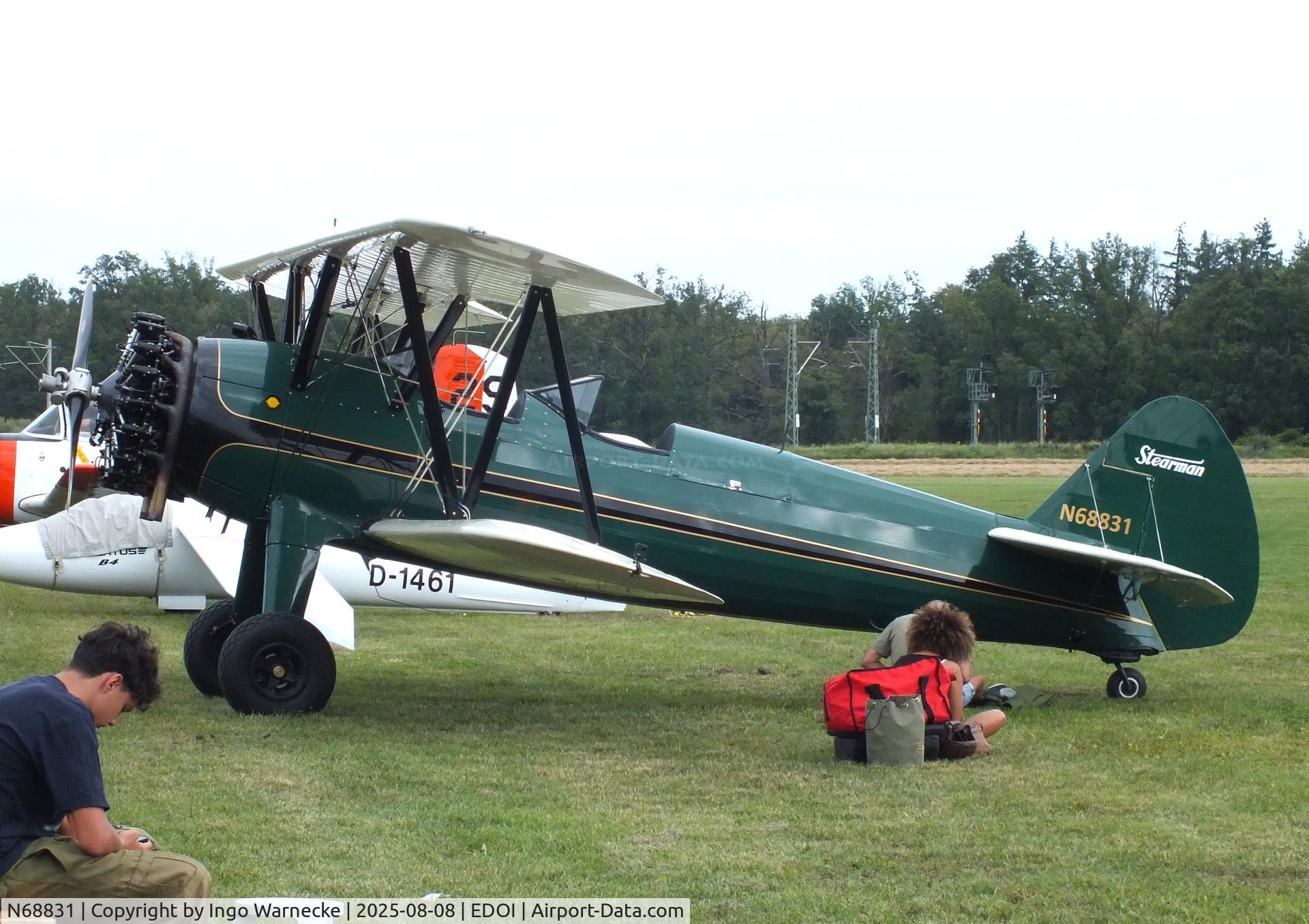 N68831, 1942 Boeing PT-13D Kaydet (E75) C/N 75-5657, Boeing (Stearman) PT-13D Kaydet / E75N1 at Bienenfarm airfield during the 2025 Quax Bücker-Treffen (Bücker-Meeting) and Vintage Aerobatic World Championships