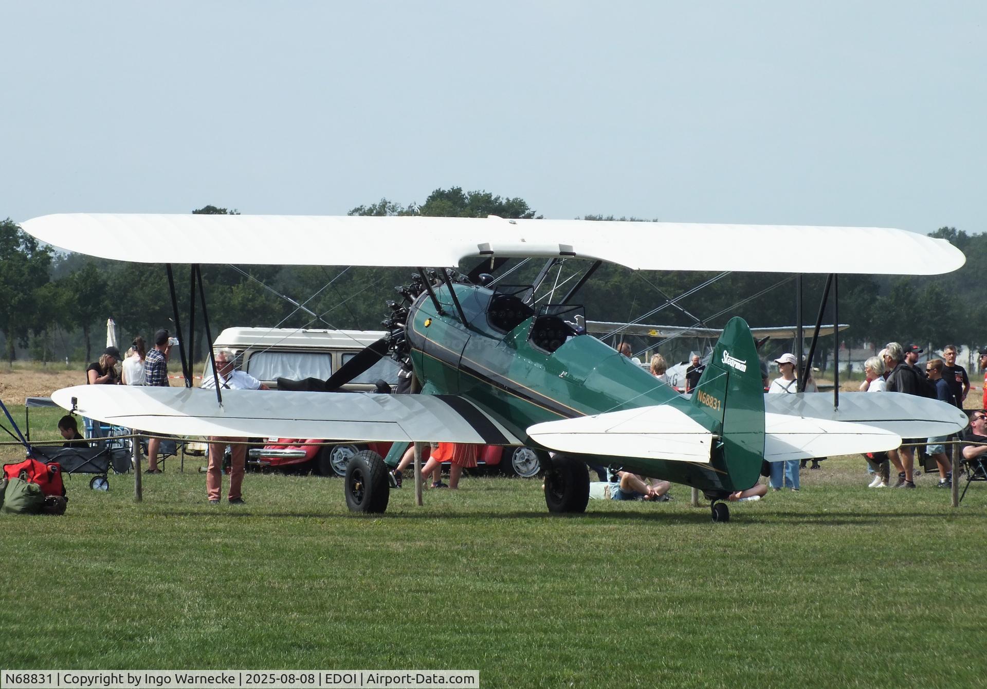 N68831, 1942 Boeing PT-13D Kaydet (E75) C/N 75-5657, Boeing (Stearman) PT-13D Kaydet / E75N1 at Bienenfarm airfield during the 2025 Quax Bücker-Treffen (Bücker-Meeting) and Vintage Aerobatic World Championships