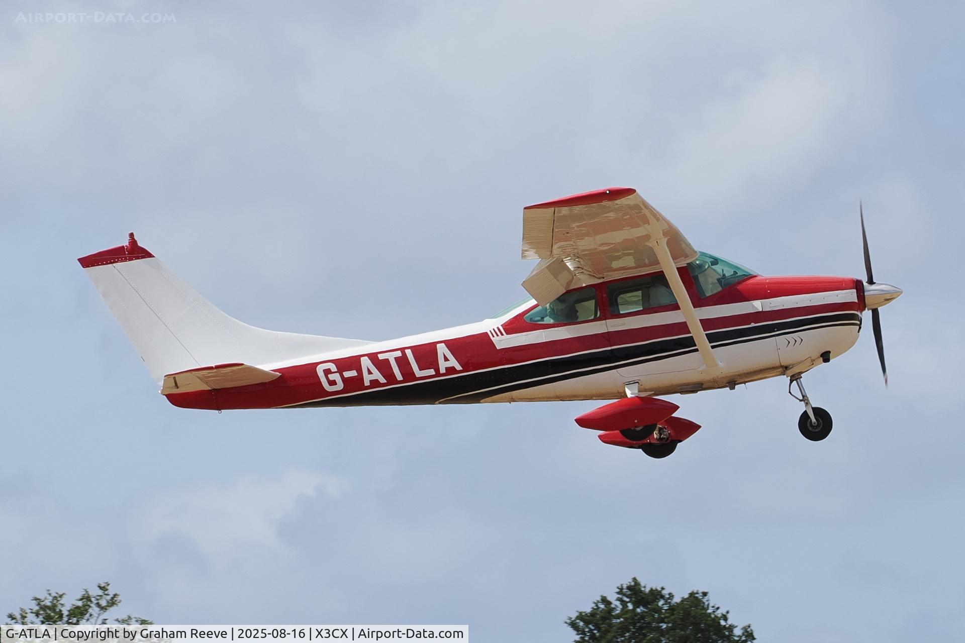 G-ATLA, 1966 Cessna 182J Skylane C/N 182-56923, Landing at Northrepps.