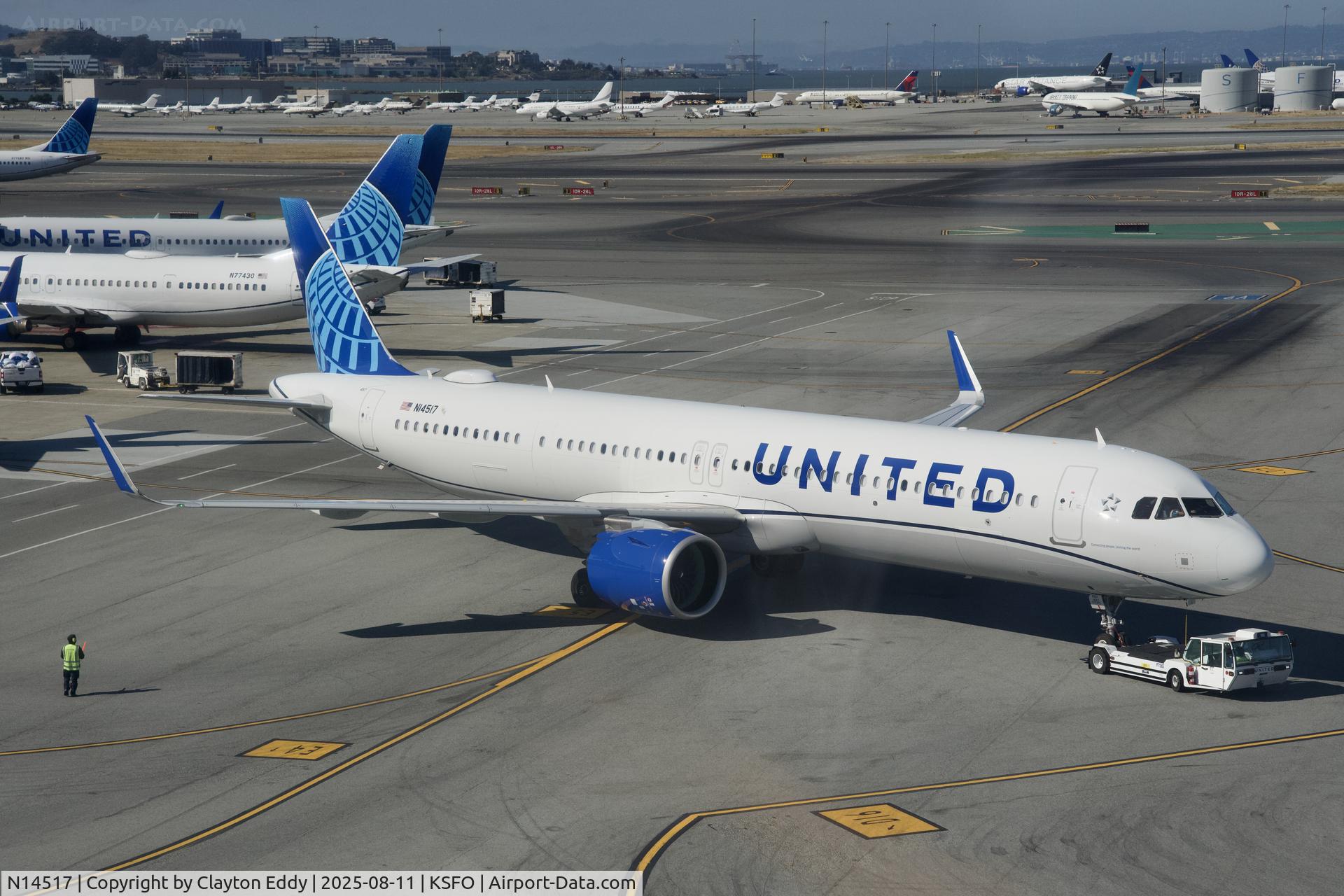 N14517, 2024 Airbus A321-271NX C/N 12101, Sky Terrace SFO 2025