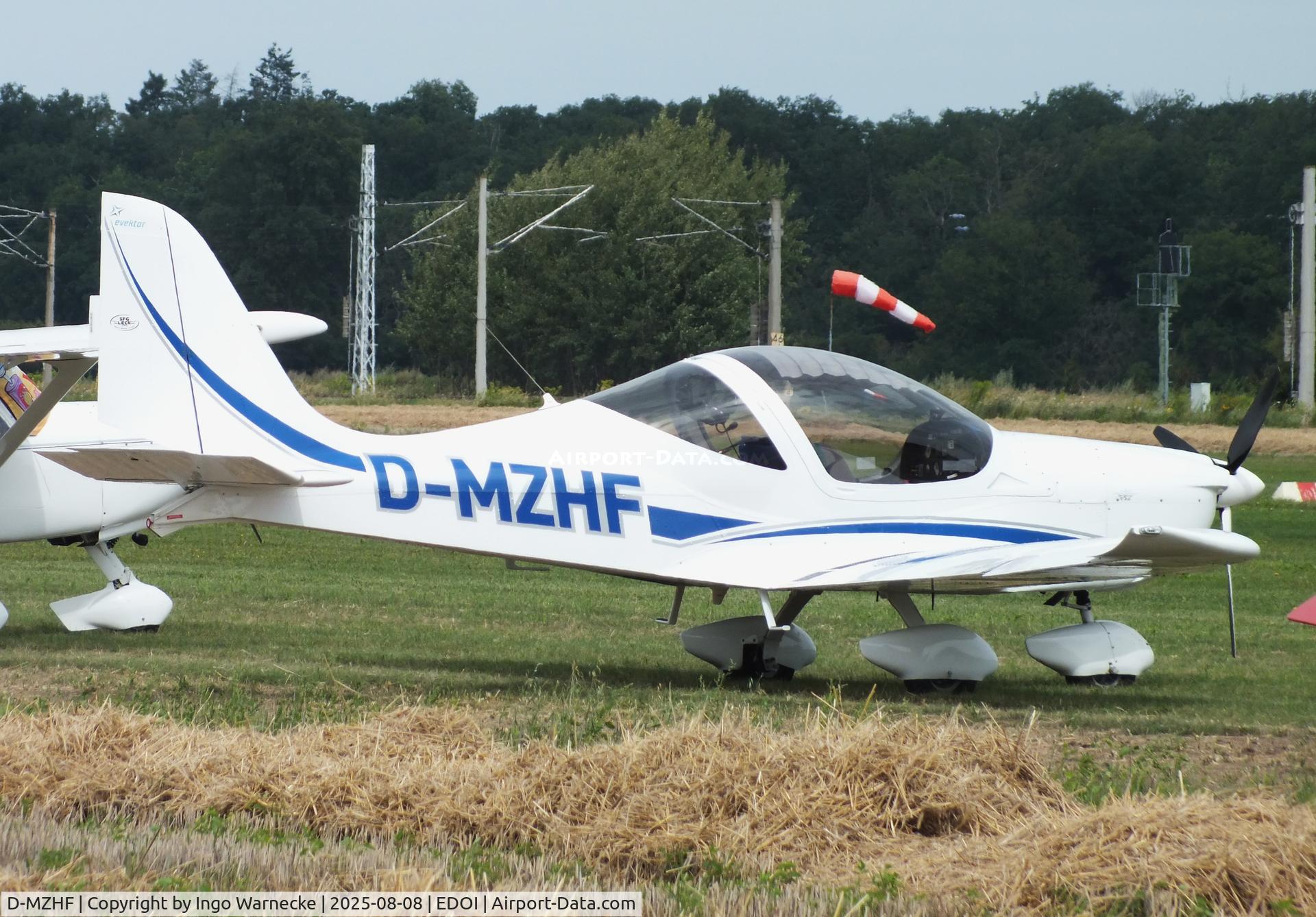 D-MZHF, 2023 Evektor-Aerotechnik EV-97 Eurostar SLW Sport C/N not found_D-MZHF, Evektor EV-97 Eurostar SLW Sport at Bienenfarm airfield during the 2025 Quax Bücker-Treffen (Bücker-Meeting) and Vintage Aerobatic World Championships