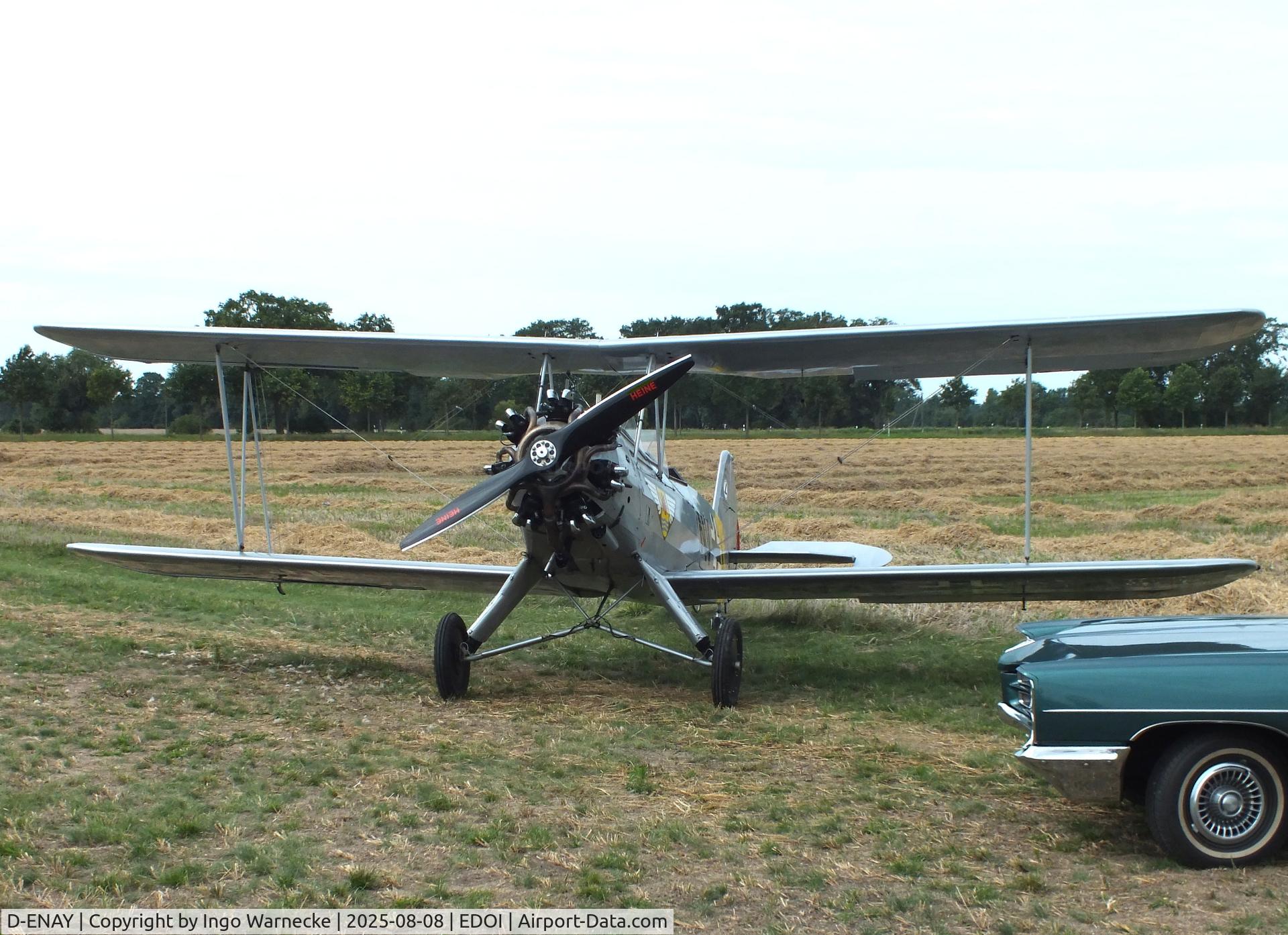 D-ENAY, 1940 Focke-Wulf Sk12 Stieglitz (Fw-44J) C/N 45, Focke-Wulf Fw 44J Stieglitz at Bienenfarm airfield during the 2025 Quax Bücker-Treffen (Bücker-Meeting) and Vintage Aerobatic World Championships
