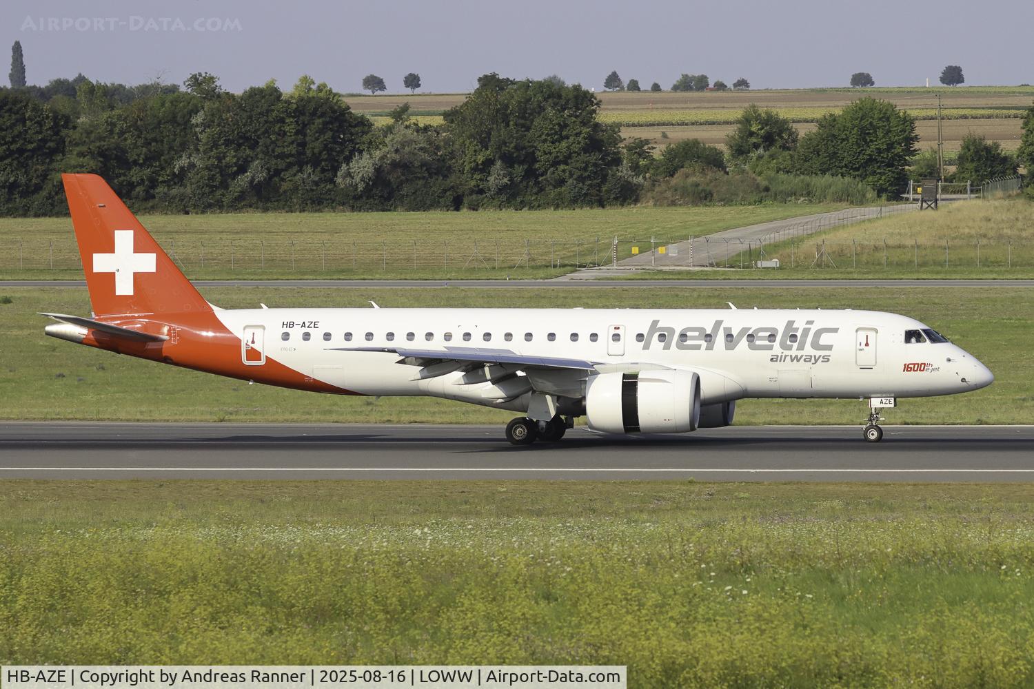 HB-AZE, 2020 Embraer 190-E2 (ERJ-190-300) C/N 19020038, Helvetic Emraer 190-E2