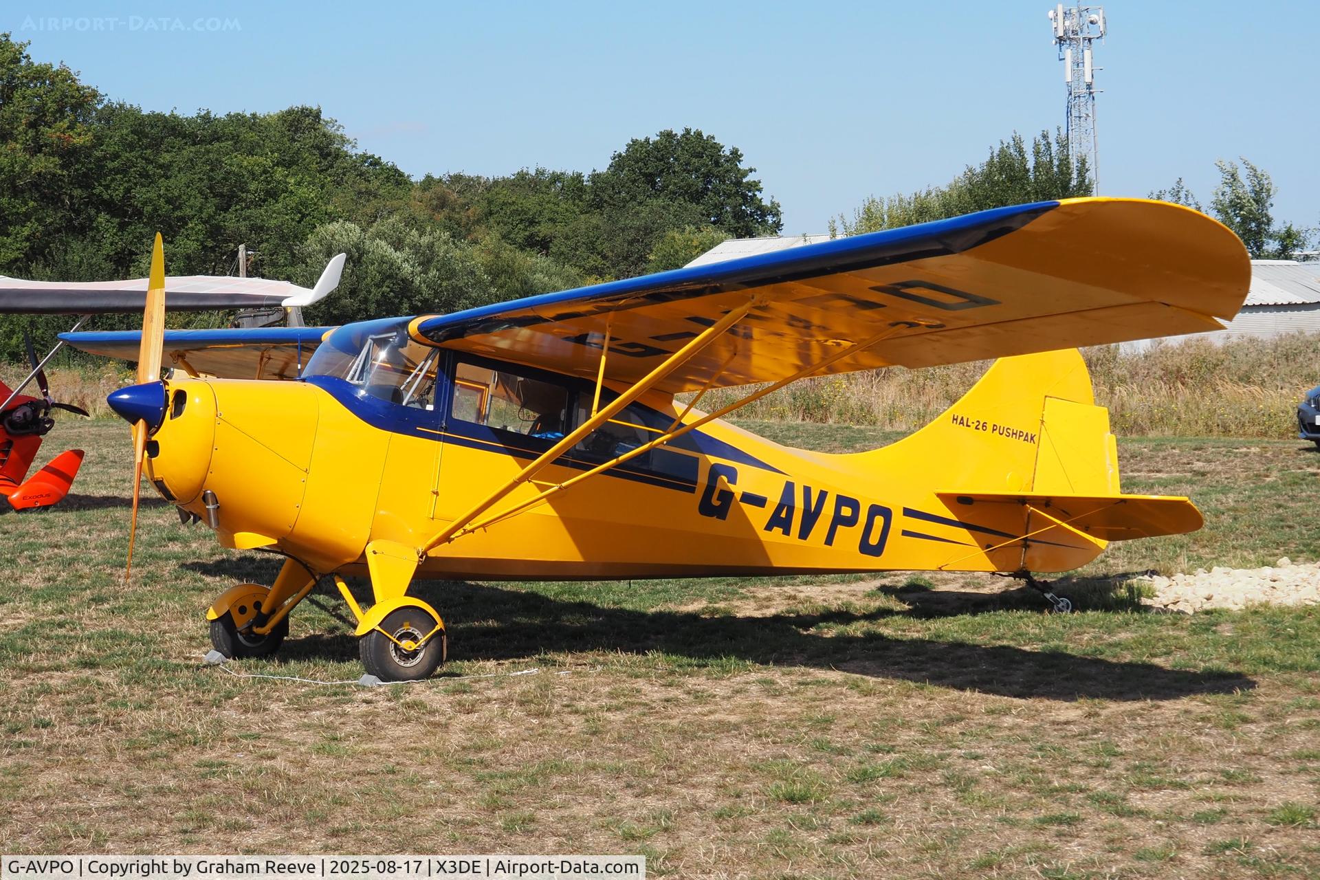 G-AVPO, 1967 Hindustan Aeronautics HAL-26 Pushpak C/N PK-127, Parked at Deenethorpe.