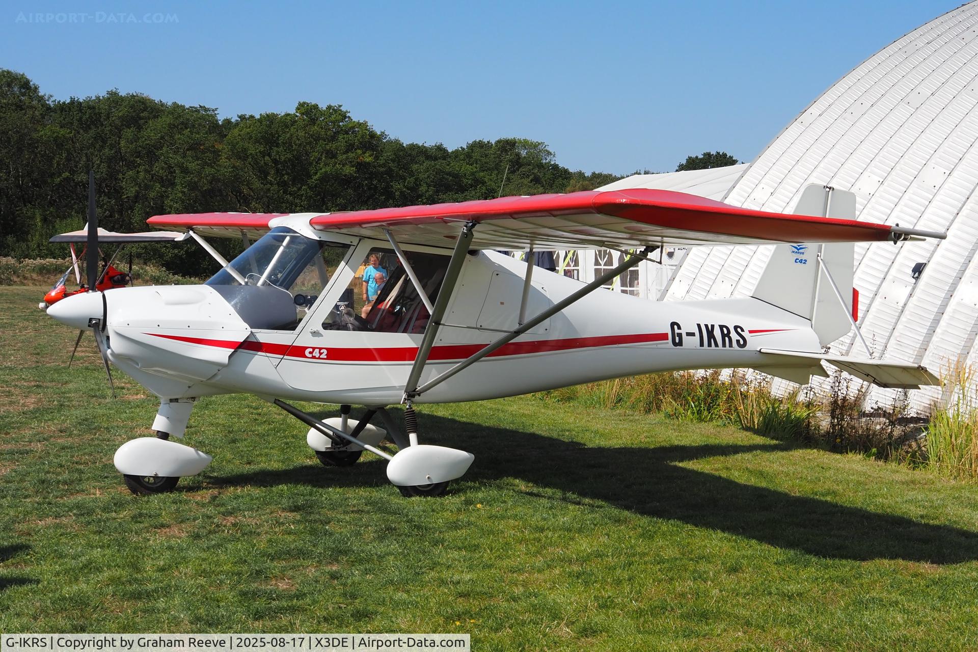 G-IKRS, 2001 Comco Ikarus C42 FB UK C/N PFA 322-13719, Parked at Deenethorpe.