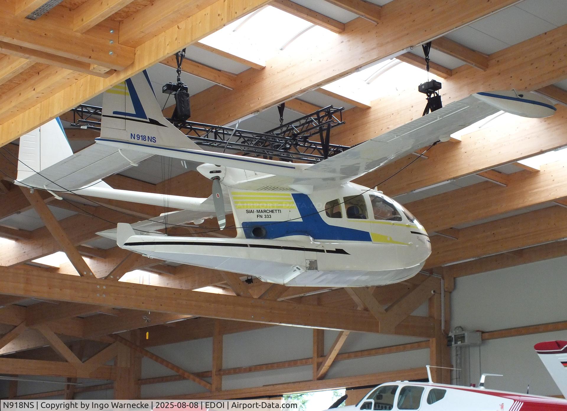 N918NS, 1964 SIAI-Marchetti FN-333 Riviera C/N 0104, Nardi (SIAI-Marchetti) FN.333 Riviera at Bienenfarm airfield during the 2025 Quax Bücker-Treffen (Bücker-Meeting) and Vintage Aerobatic World Championships