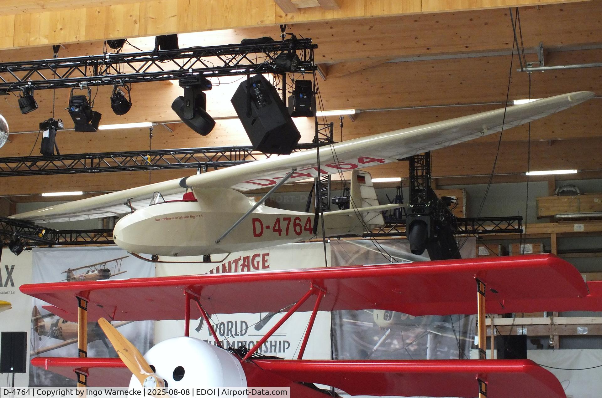 D-4764, Schneider DFS 108-49 Grunau Baby IIb C/N AB Try 1, Schneider DFS 108-49 Grunau Baby IIb at Bienenfarm airfield during the 2025 Quax Bücker-Treffen (Bücker-Meeting) and Vintage Aerobatic World Championships
