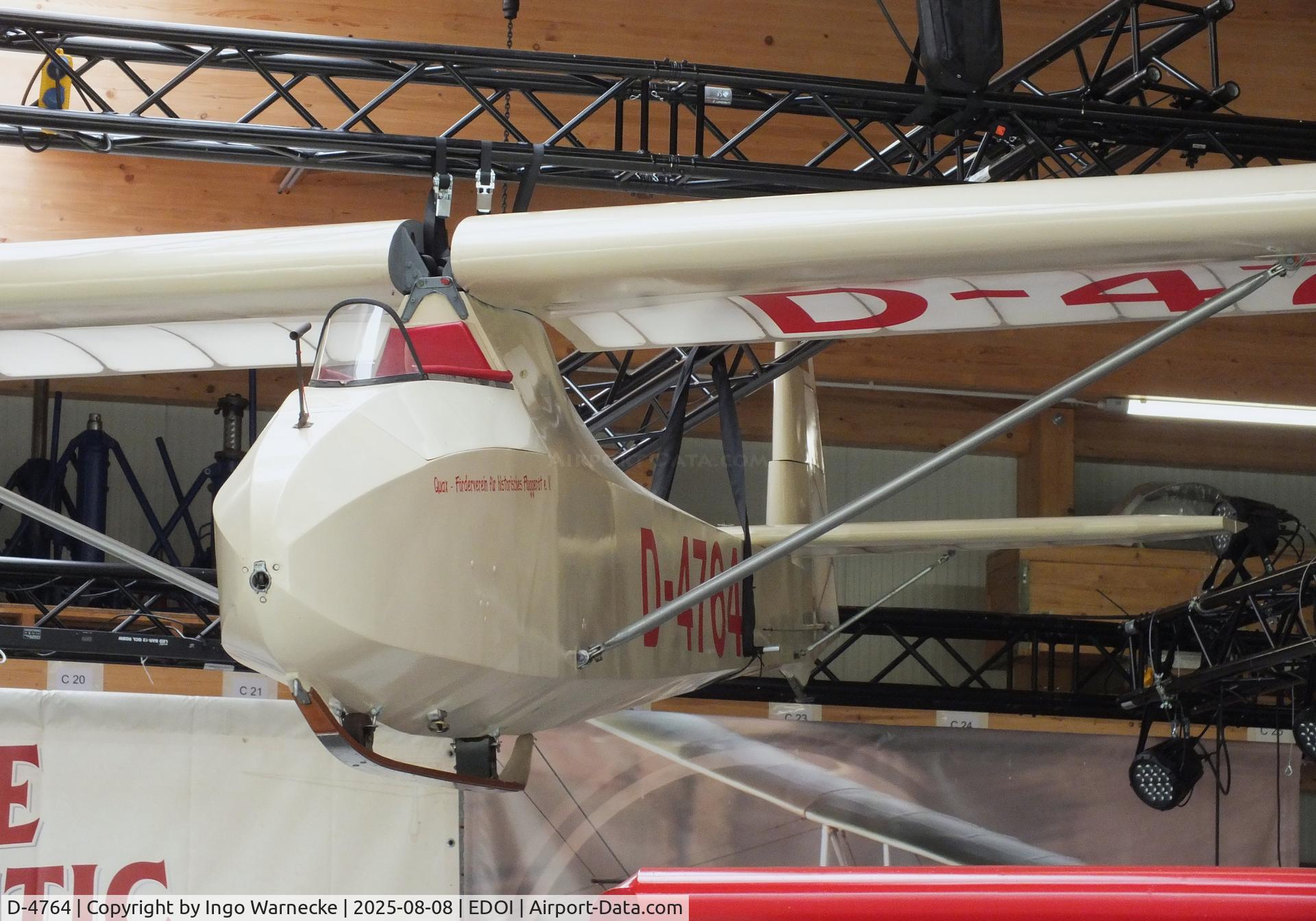 D-4764, Schneider DFS 108-49 Grunau Baby IIb C/N AB Try 1, Schneider DFS 108-49 Grunau Baby IIb at Bienenfarm airfield during the 2025 Quax Bücker-Treffen (Bücker-Meeting) and Vintage Aerobatic World Championships