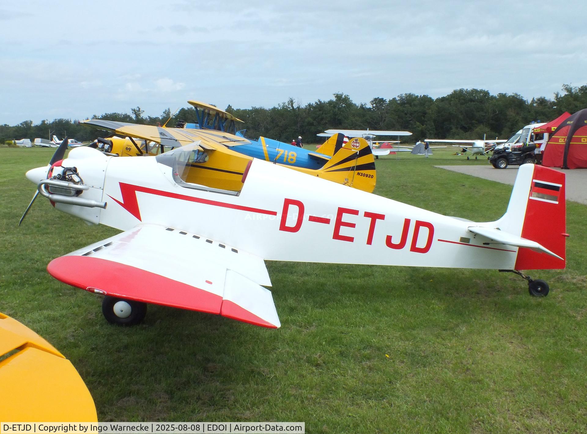 D-ETJD, Druine (Stark) D.31D-1 Turbulent C/N 133, Druine (Stark) D.31D-1 Turbulent at Bienenfarm airfield during the 2025 Quax Bücker-Treffen (Bücker-Meeting) and Vintage Aerobatic World Championships