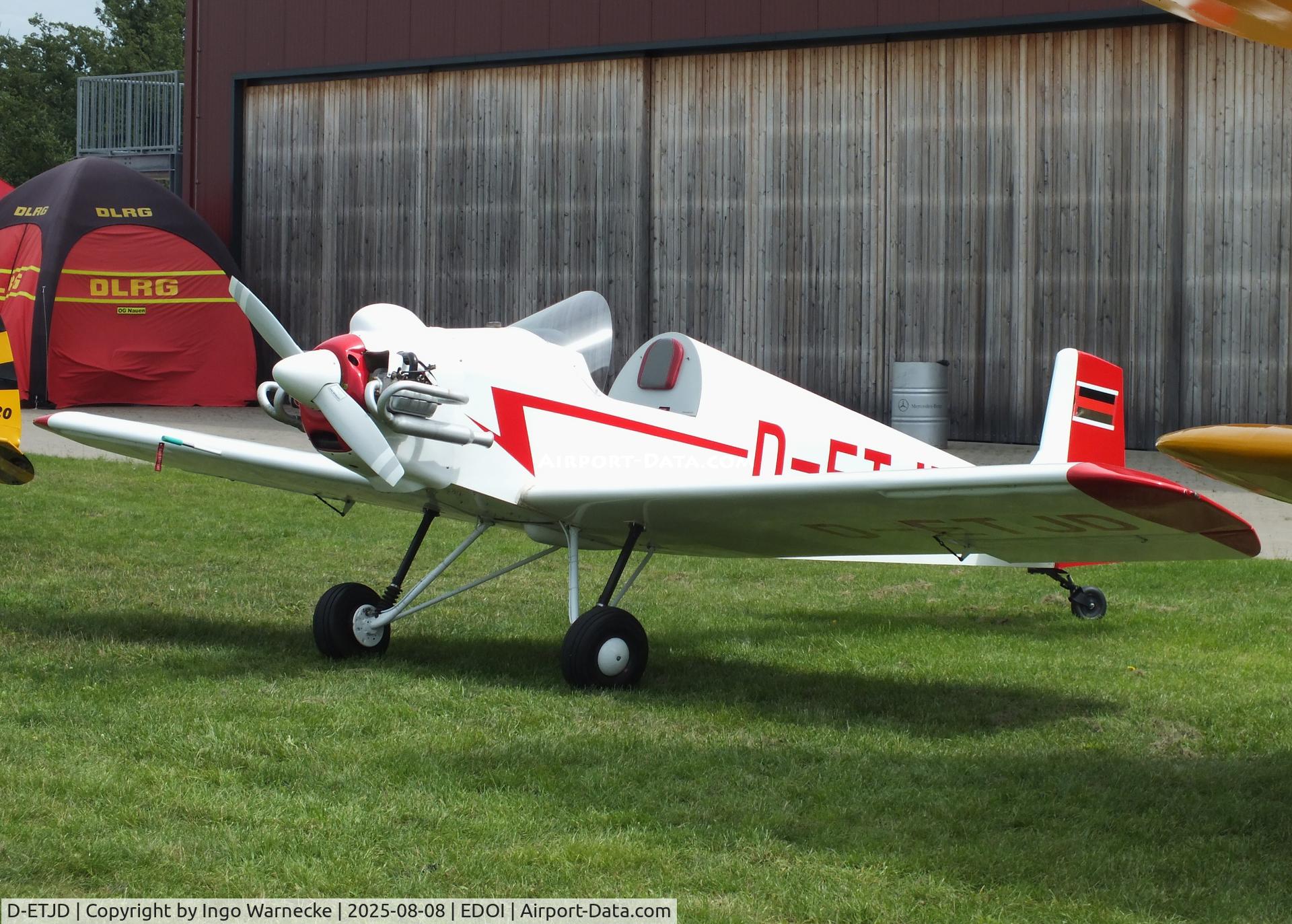 D-ETJD, Druine (Stark) D.31D-1 Turbulent C/N 133, Druine (Stark) D.31D-1 Turbulent at Bienenfarm airfield during the 2025 Quax Bücker-Treffen (Bücker-Meeting) and Vintage Aerobatic World Championships