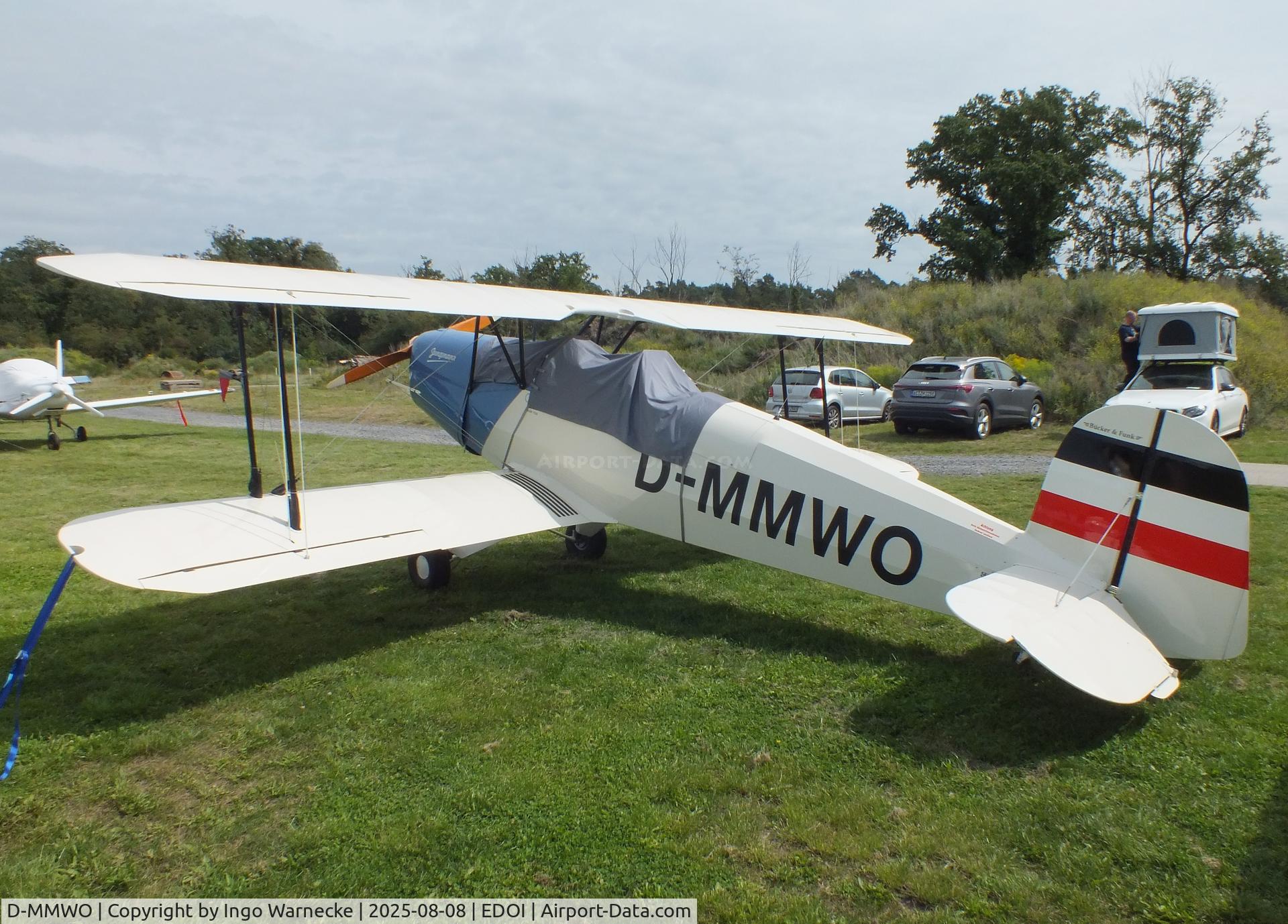 D-MMWO, Funk (Podesva) FK 131 Jungmann C/N not found_D-MMWO, Funk (Podesva) FK 131 Jungmann (Bü 131A with Walter Mikron III C engine) at Bienenfarm airfield during the 2025 Quax Bücker-Treffen (Bücker-Meeting) and Vintage Aerobatic World Championships
