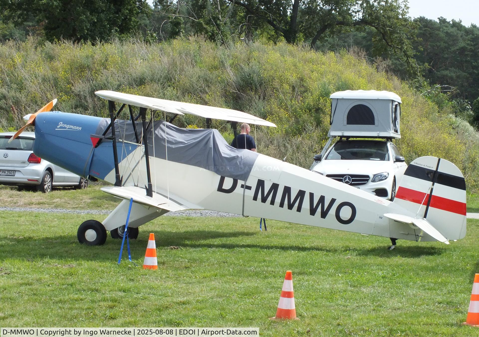 D-MMWO, Funk (Podesva) FK 131 Jungmann C/N not found_D-MMWO, Funk (Podesva) FK 131 Jungmann (Bü 131A with Walter Mikron III C engine) at Bienenfarm airfield during the 2025 Quax Bücker-Treffen (Bücker-Meeting) and Vintage Aerobatic World Championships