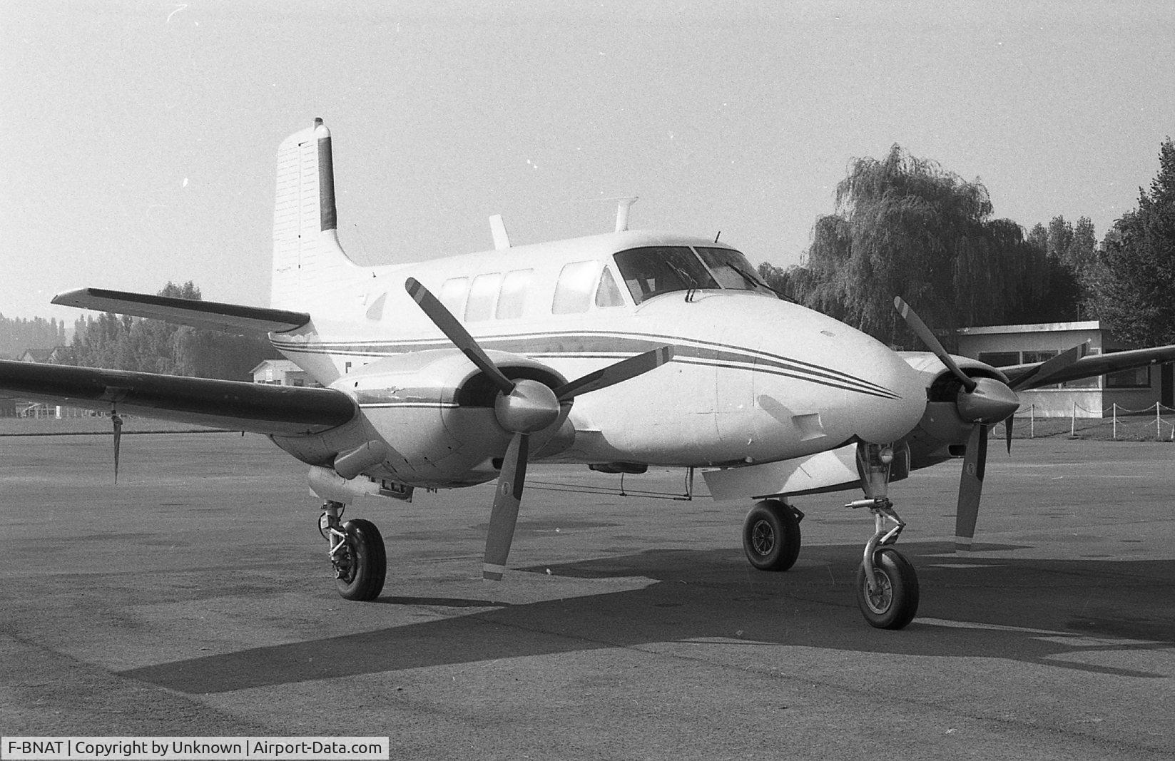 F-BNAT, 1961 Beech 65 Queen Air C/N LC-74, Photo taken in Rennes airport sometime in the late 70s.