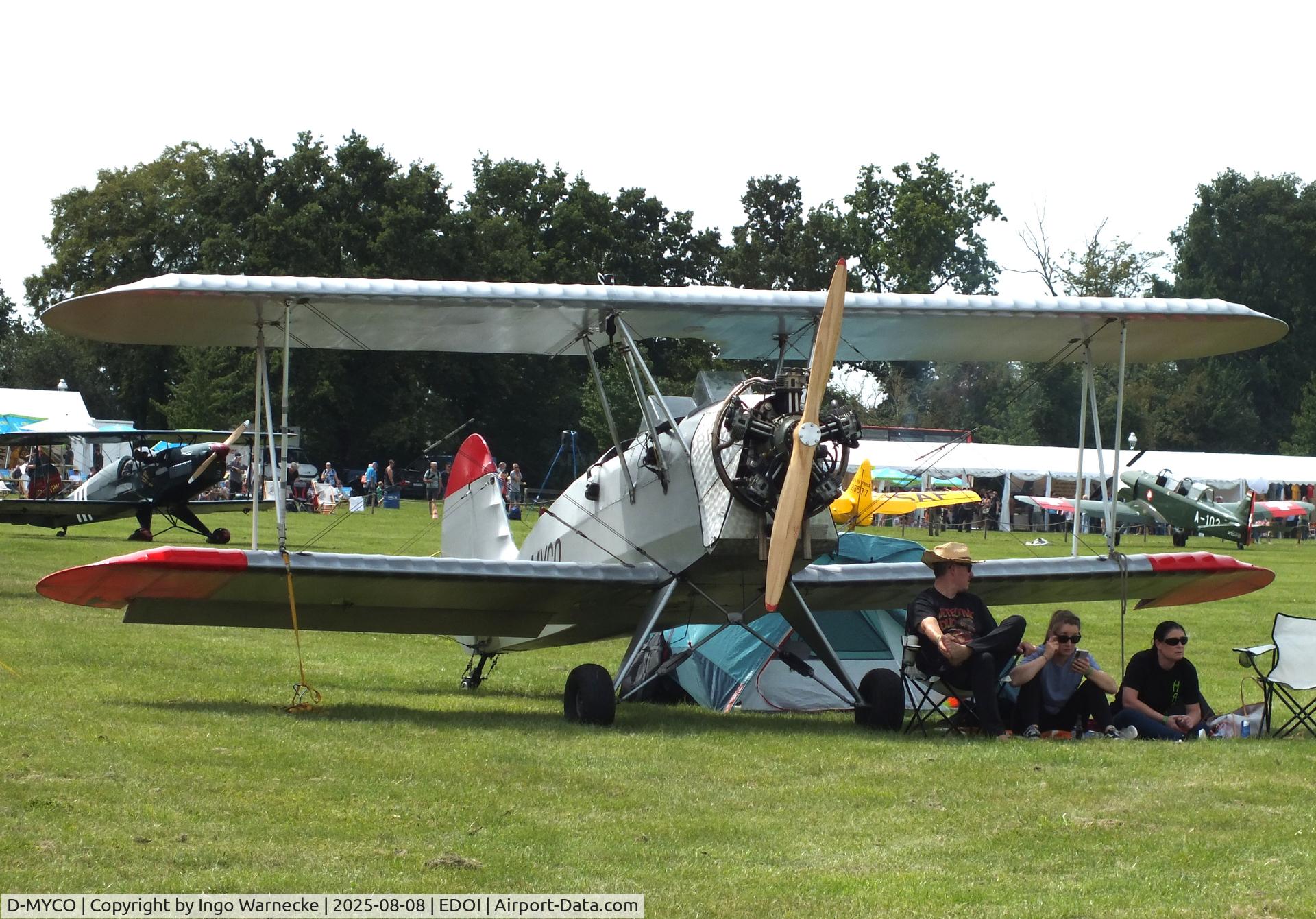 D-MYCO, Flugtechnik Herringhausen Vagabund C/N 15, Flugtechnik Herringhausen Vagabund at Bienenfarm airfield during the 2025 Quax Bücker-Treffen (Bücker-Meeting) and Vintage Aerobatic World Championships
