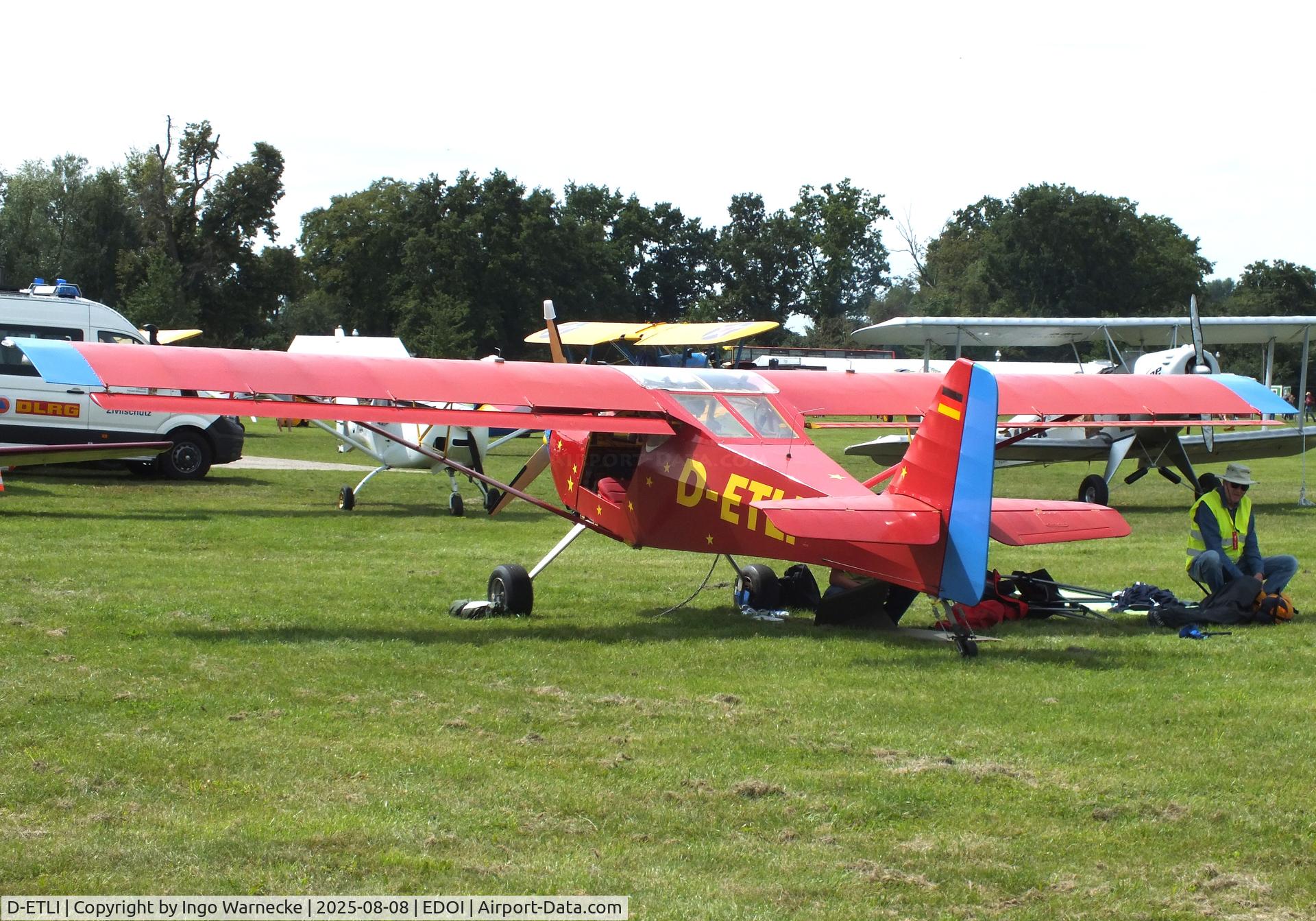 D-ETLI, Skystar Kitfox 4-1200 Speedster C/N KBS-077, SkyStar Kitfox 4-1200 Speedster at Bienenfarm airfield during the 2025 Quax Bücker-Treffen (Bücker-Meeting) and Vintage Aerobatic World Championships