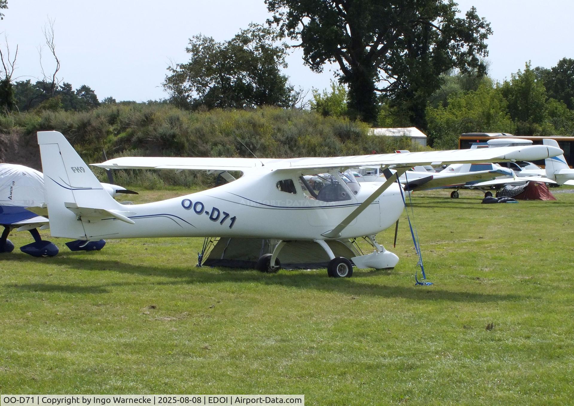 OO-D71, 2002 B & F Technik FK-9 Mark 3 C/N 187, B & F Technik FK-9 Mark 3 at Bienenfarm airfield during the 2025 Quax Bücker-Treffen (Bücker-Meeting) and Vintage Aerobatic World Championships