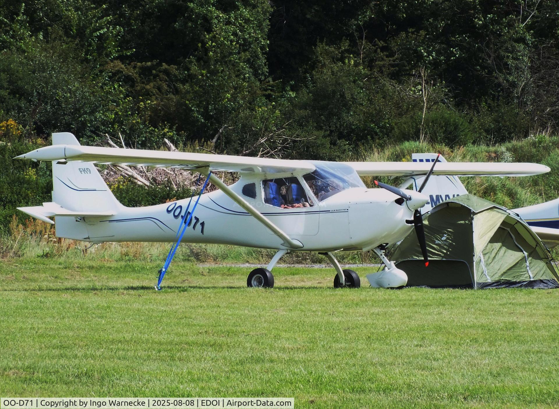 OO-D71, 2002 B & F Technik FK-9 Mark 3 C/N 187, B & F Technik FK-9 Mark 3 at Bienenfarm airfield during the 2025 Quax Bücker-Treffen (Bücker-Meeting) and Vintage Aerobatic World Championships