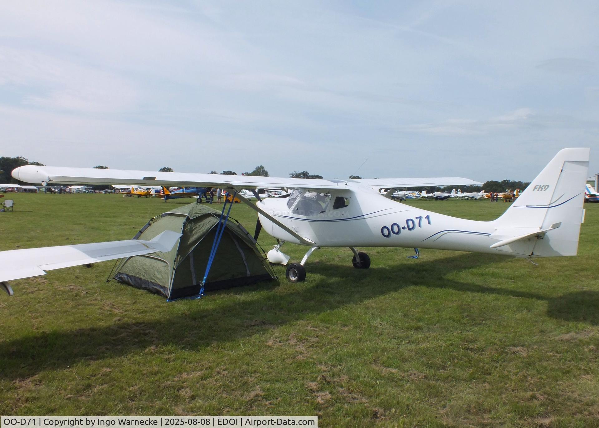 OO-D71, 2002 B & F Technik FK-9 Mark 3 C/N 187, B & F Technik FK-9 Mark 3 at Bienenfarm airfield during the 2025 Quax Bücker-Treffen (Bücker-Meeting) and Vintage Aerobatic World Championships