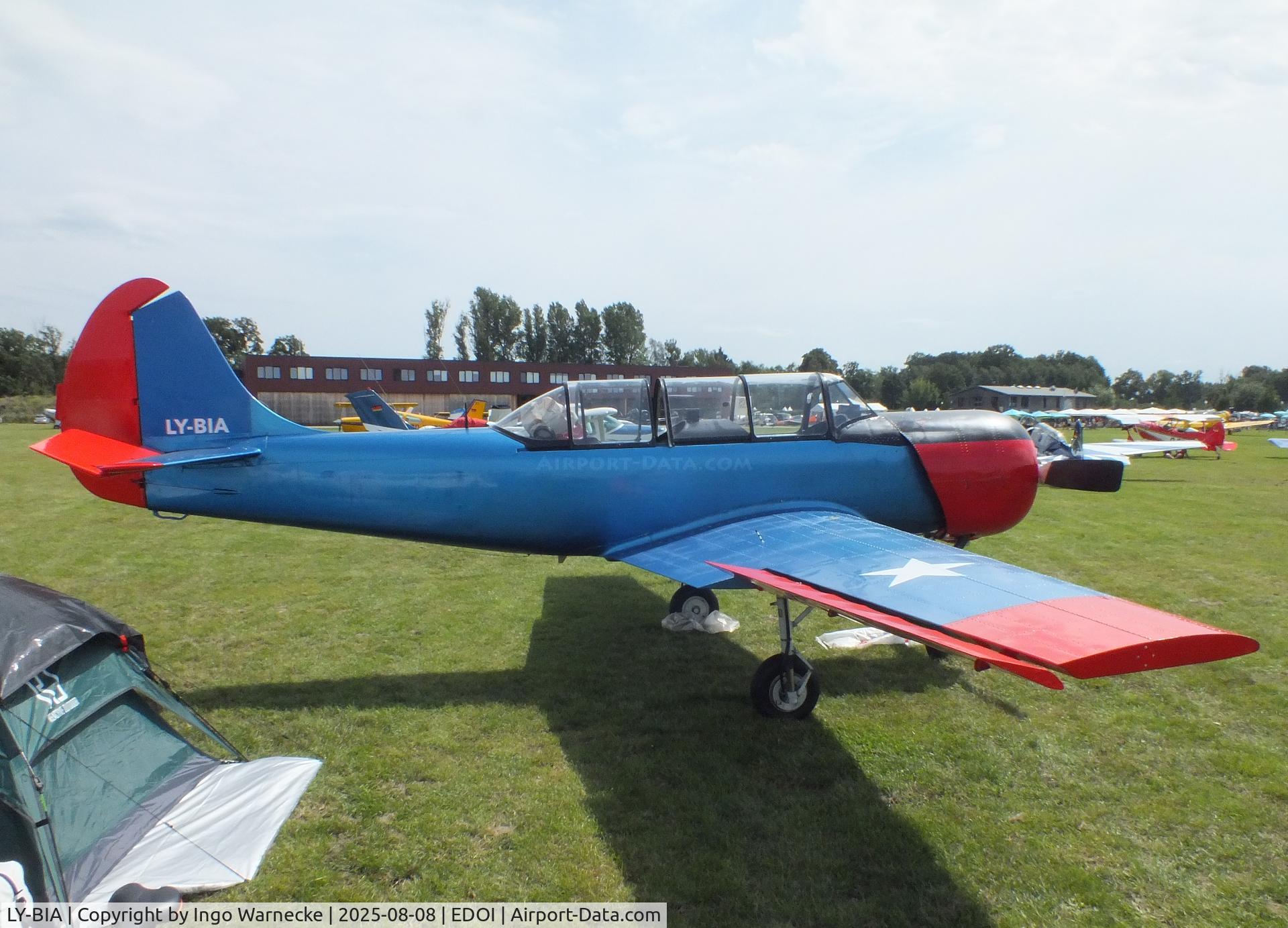 LY-BIA, 1980 Yakovlev Yak-52 C/N 801002, Yakovlev Yak-52 at Bienenfarm airfield during the 2025 Quax Bücker-Treffen (Bücker-Meeting) and Vintage Aerobatic World Championships