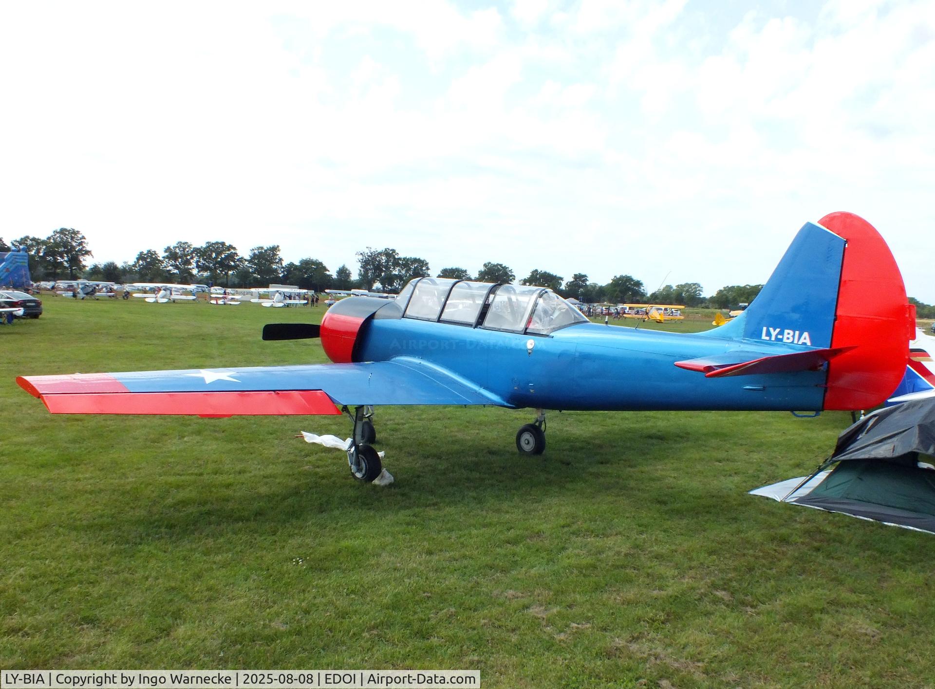 LY-BIA, 1980 Yakovlev Yak-52 C/N 801002, Yakovlev Yak-52 at Bienenfarm airfield during the 2025 Quax Bücker-Treffen (Bücker-Meeting) and Vintage Aerobatic World Championships