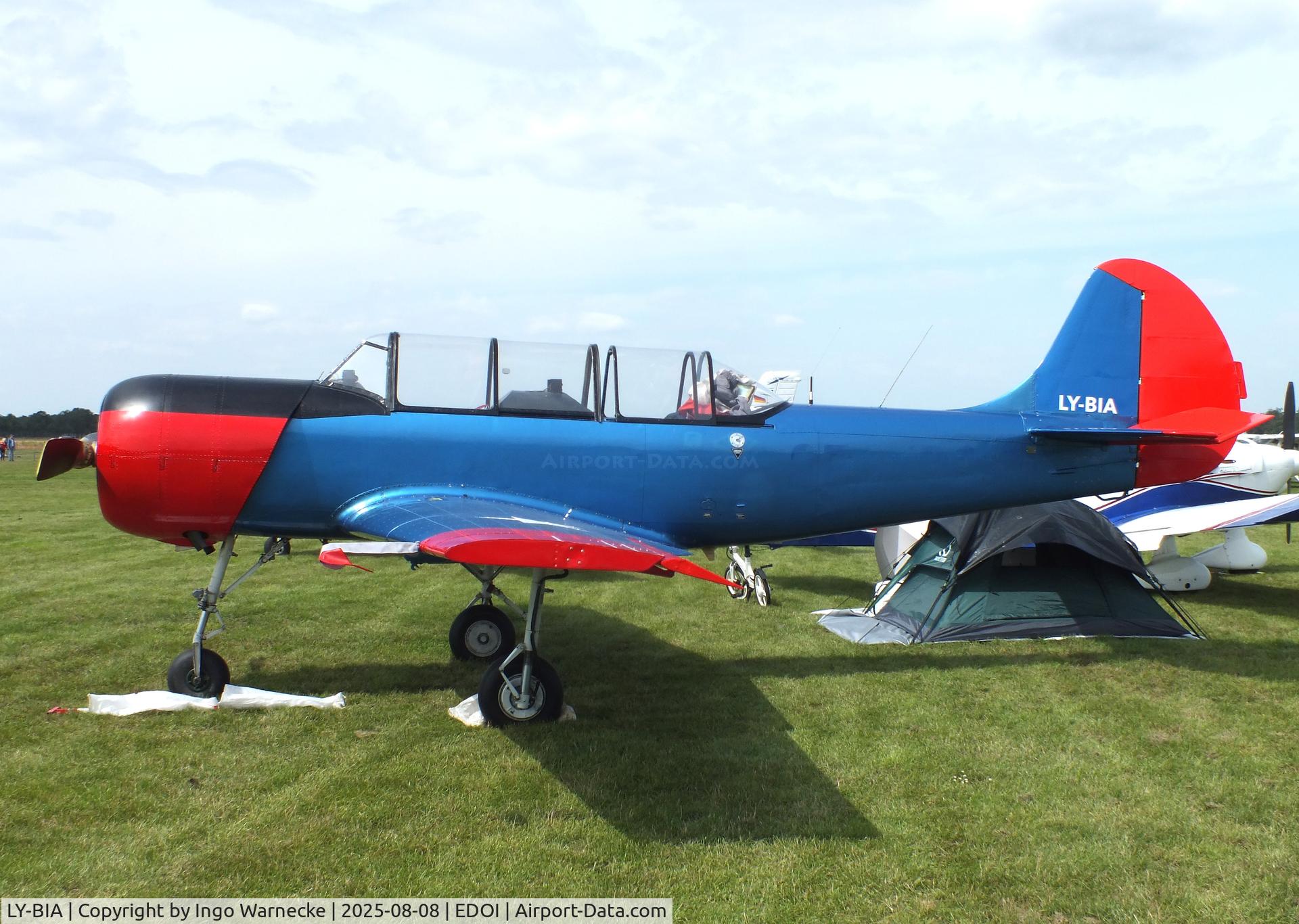LY-BIA, 1980 Yakovlev Yak-52 C/N 801002, Yakovlev Yak-52 at Bienenfarm airfield during the 2025 Quax Bücker-Treffen (Bücker-Meeting) and Vintage Aerobatic World Championships