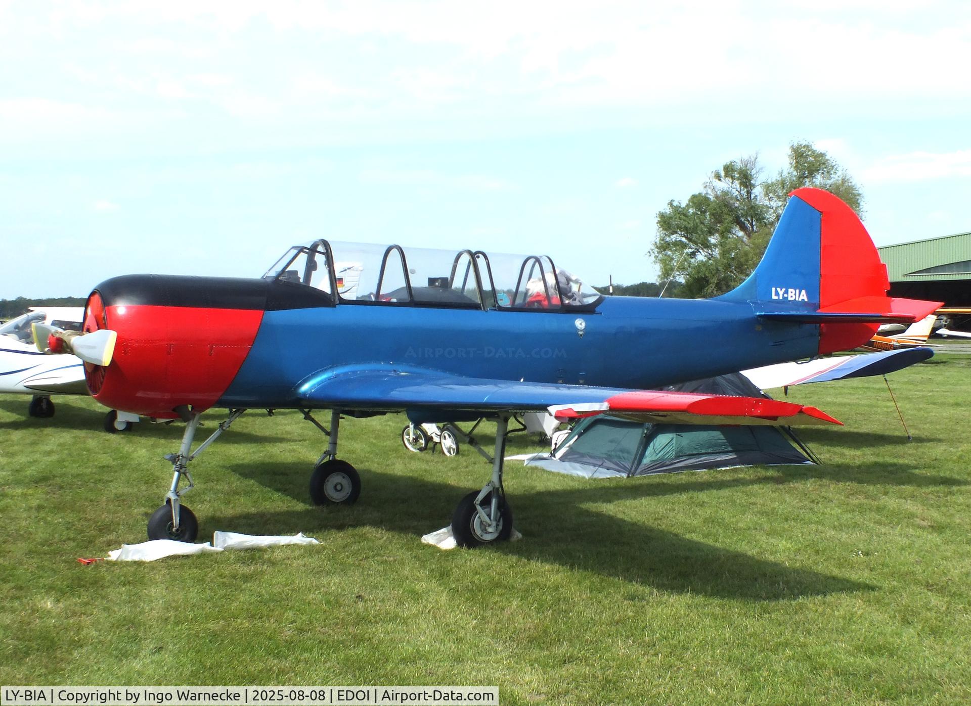 LY-BIA, 1980 Yakovlev Yak-52 C/N 801002, Yakovlev Yak-52 at Bienenfarm airfield during the 2025 Quax Bücker-Treffen (Bücker-Meeting) and Vintage Aerobatic World Championships