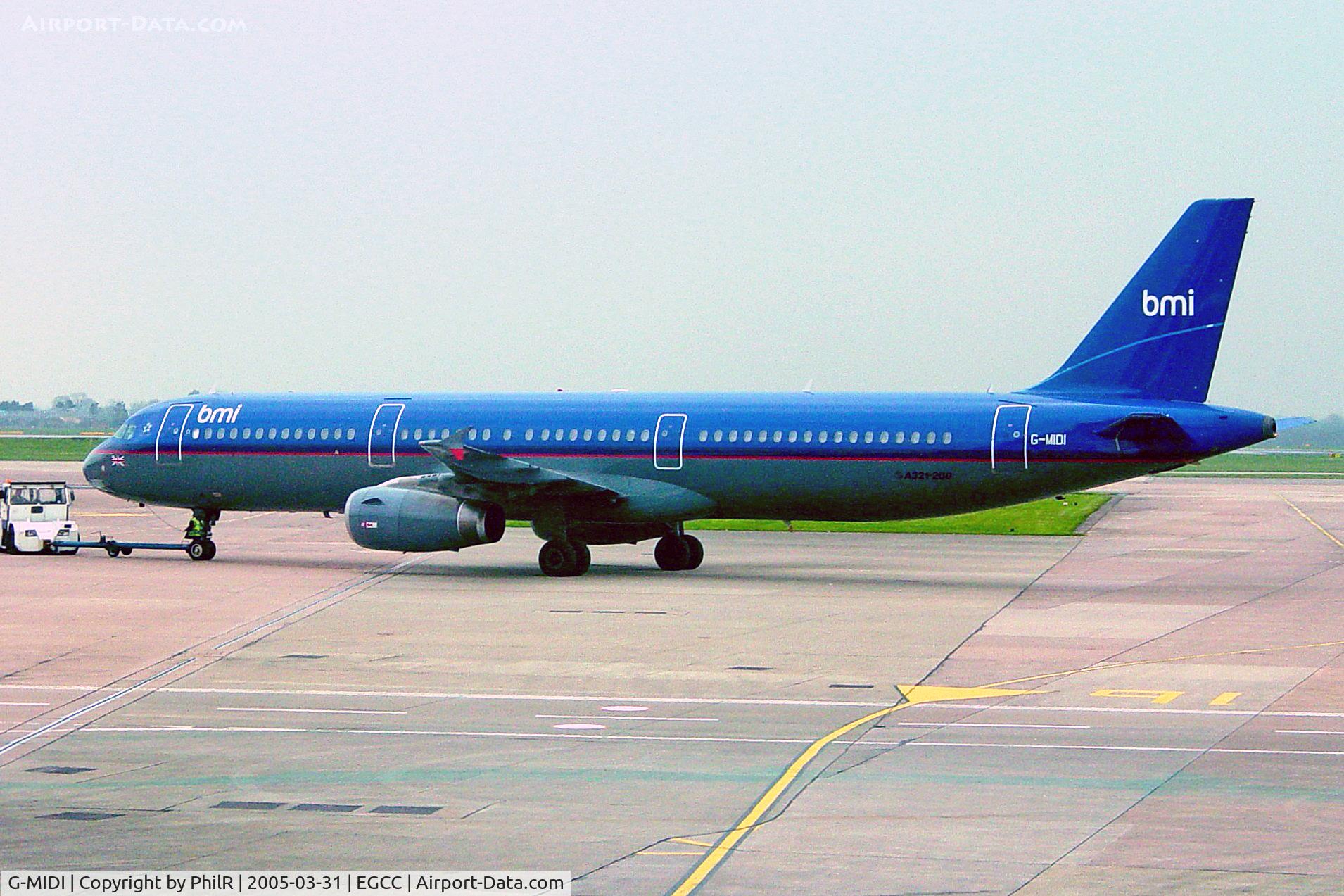 G-MIDI, 1999 Airbus A321-231 C/N 974, G-MIDI 1999 Airbus A321-200 bmi Manchester Ringway