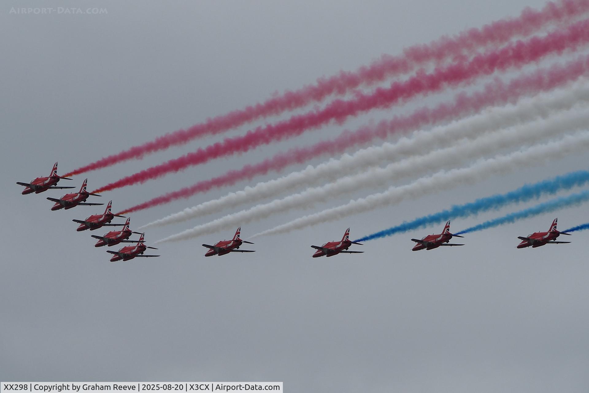 XX298, 1979 Hawker Siddeley Hawk T.1 C/N 129/312123, The Red Arrows displaying at the Cromer Carnival.