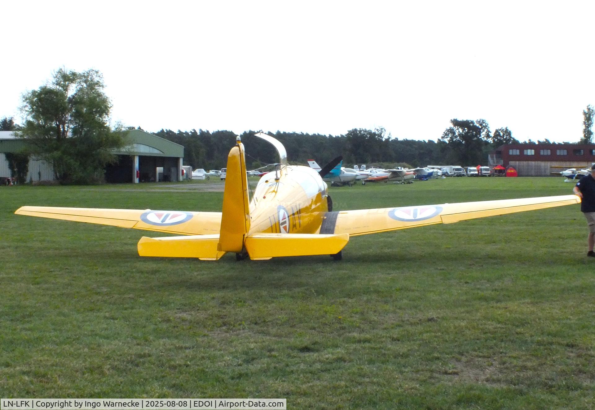LN-LFK, Saab 91B-2 Safir C/N 91-341, SAAB 91B-2 Safir at Bienenfarm airfield during the 2025 Quax Bücker-Treffen (Bücker-Meeting) and Vintage Aerobatic World Championships