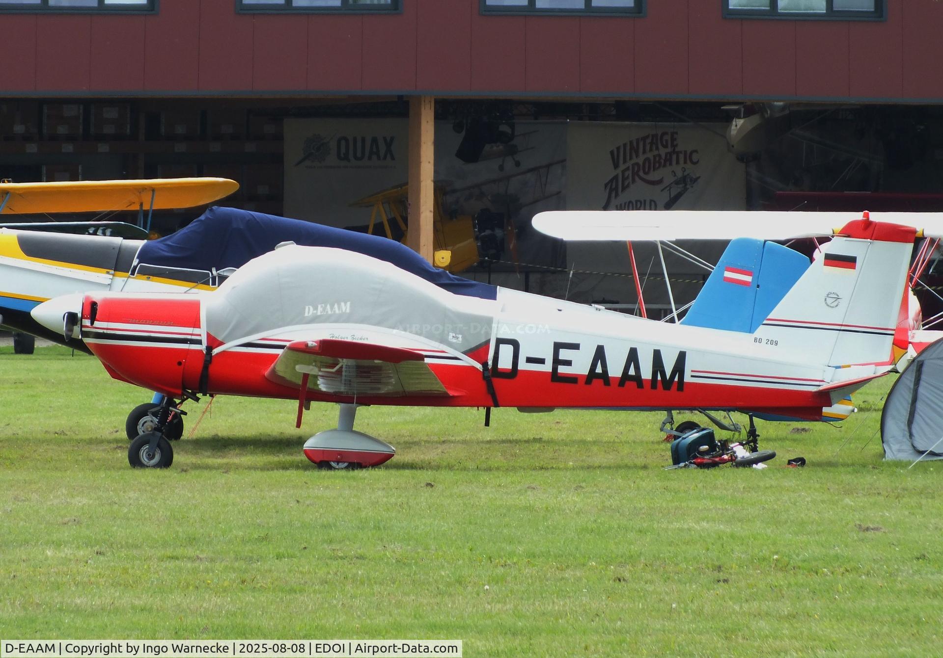 D-EAAM, Bolkow Bo-209 Monsun C/N 173, Bölkow Bo 209 Monsun at Bienenfarm airfield during the 2025 Quax Bücker-Treffen (Bücker-Meeting) and Vintage Aerobatic World Championships
