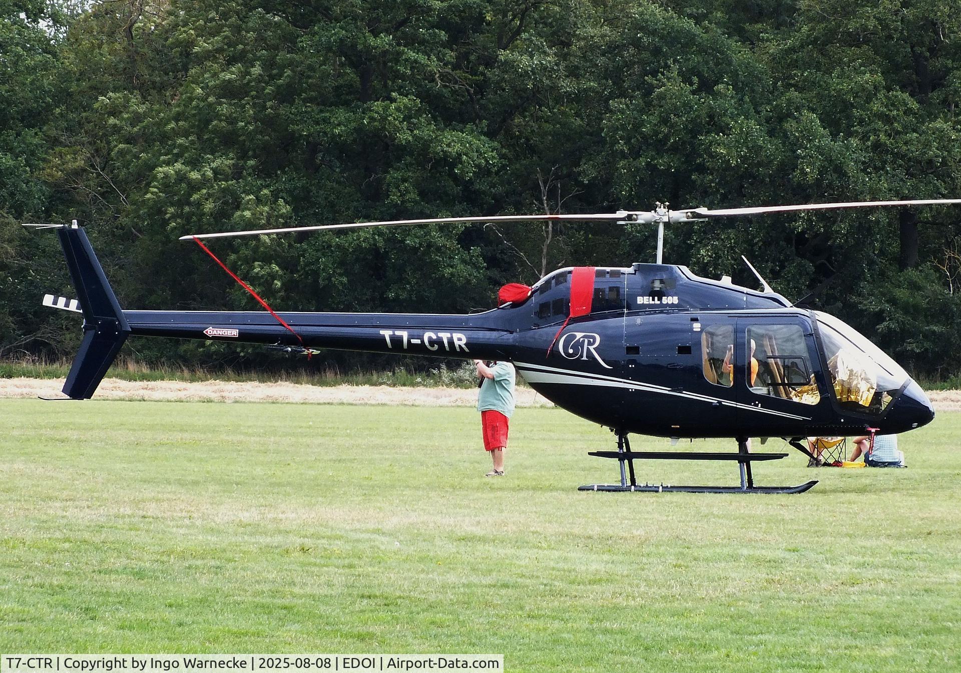 T7-CTR, Bell 505 Jet Ranger X Jet Ranger X C/N 65375, Bell 505 Jet Ranger X at Bienenfarm airfield during the 2025 Quax Bücker-Treffen (Bücker-Meeting) and Vintage Aerobatic World Championships