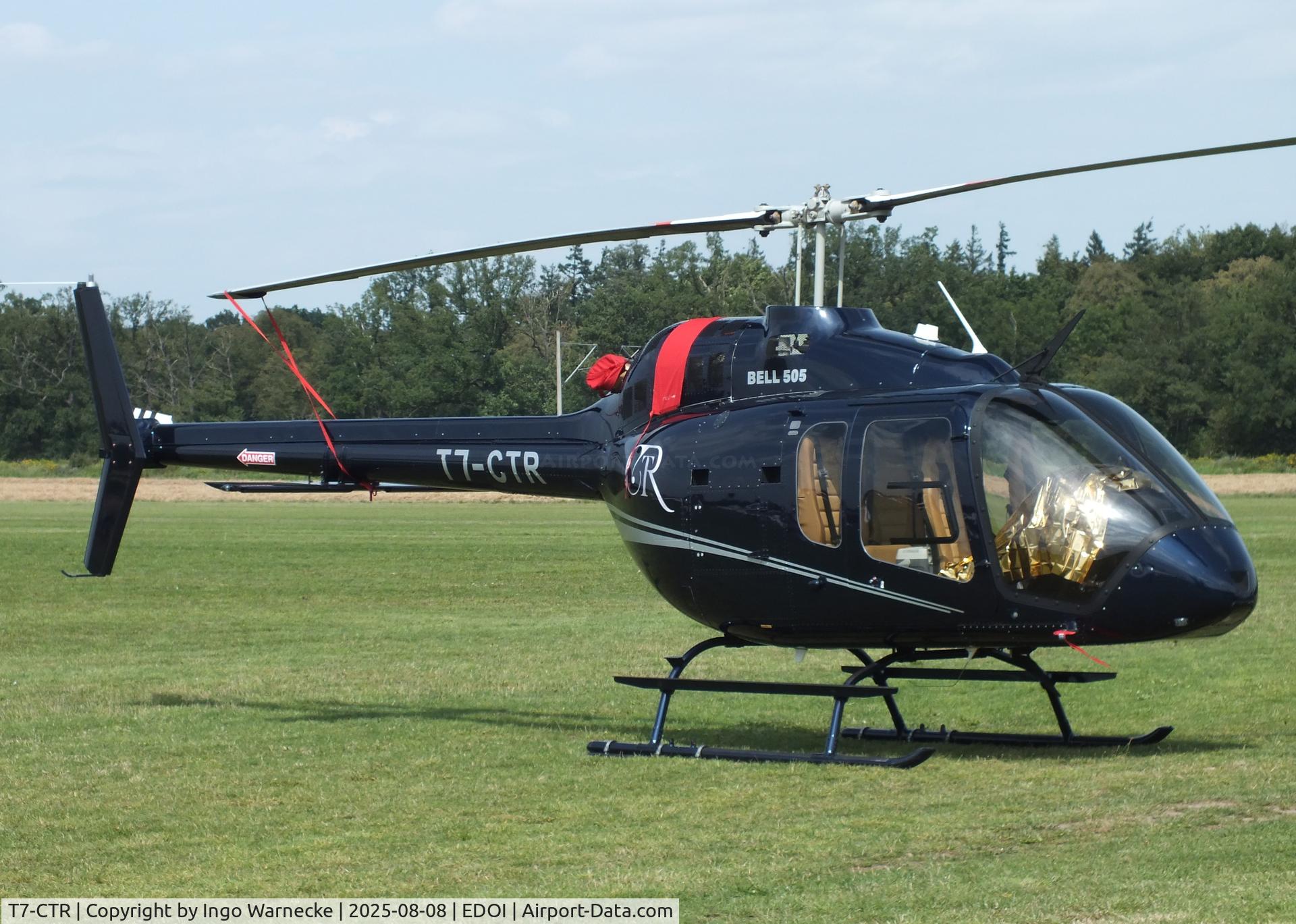 T7-CTR, Bell 505 Jet Ranger X Jet Ranger X C/N 65375, Bell 505 Jet Ranger X at Bienenfarm airfield during the 2025 Quax Bücker-Treffen (Bücker-Meeting) and Vintage Aerobatic World Championships