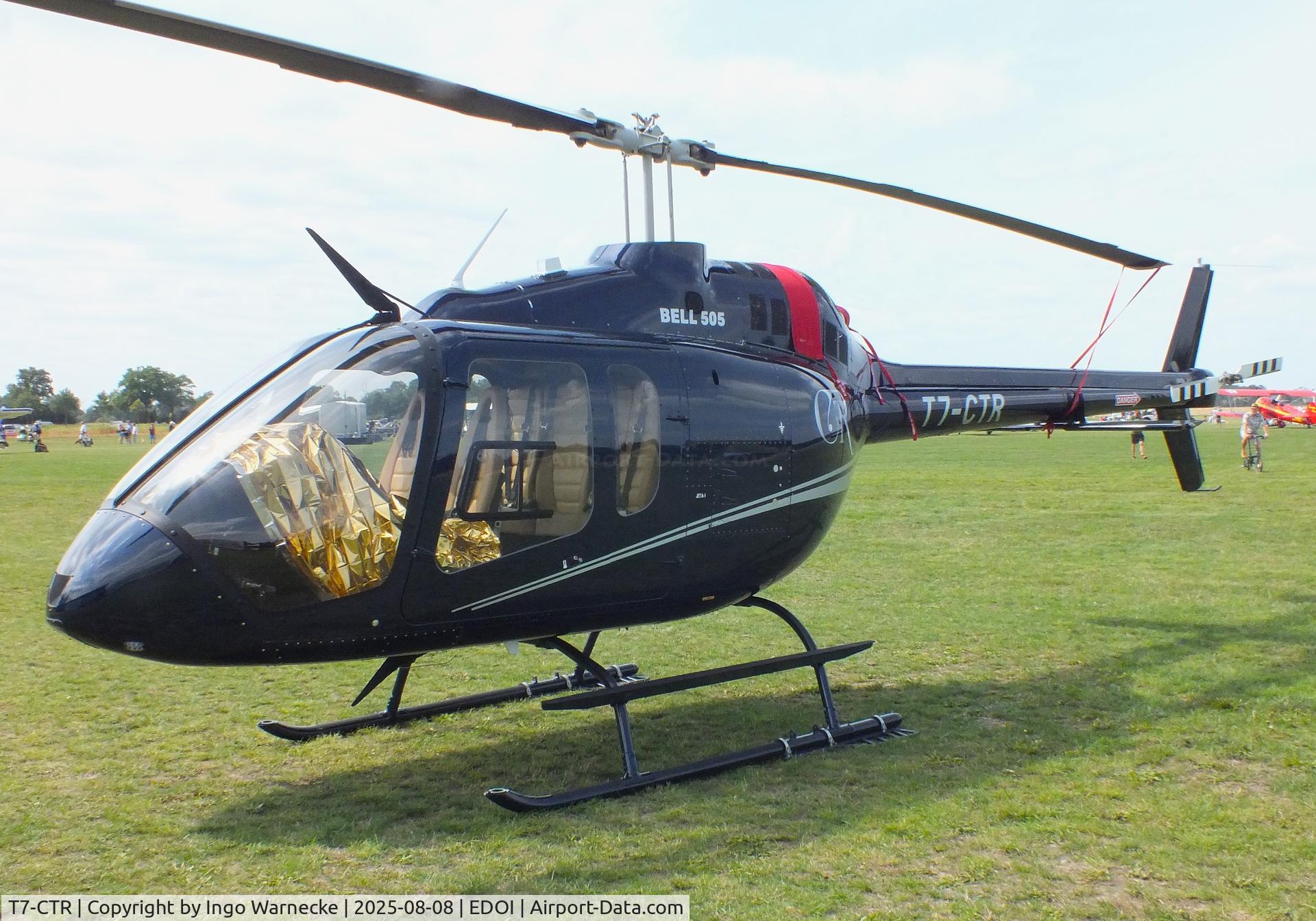 T7-CTR, Bell 505 Jet Ranger X Jet Ranger X C/N 65375, Bell 505 Jet Ranger X at Bienenfarm airfield during the 2025 Quax Bücker-Treffen (Bücker-Meeting) and Vintage Aerobatic World Championships
