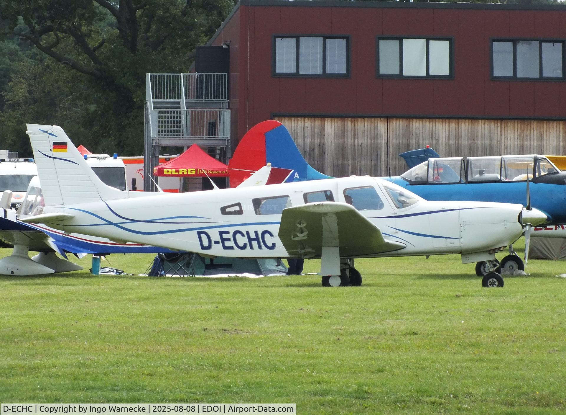 D-ECHC, 1980 Piper PA-32R-301 Saratoga SP C/N 32R-8013011, Piper PA-32R-301 Saratoga SP at Bienenfarm airfield during the 2025 Quax Bücker-Treffen (Bücker-Meeting) and Vintage Aerobatic World Championships
