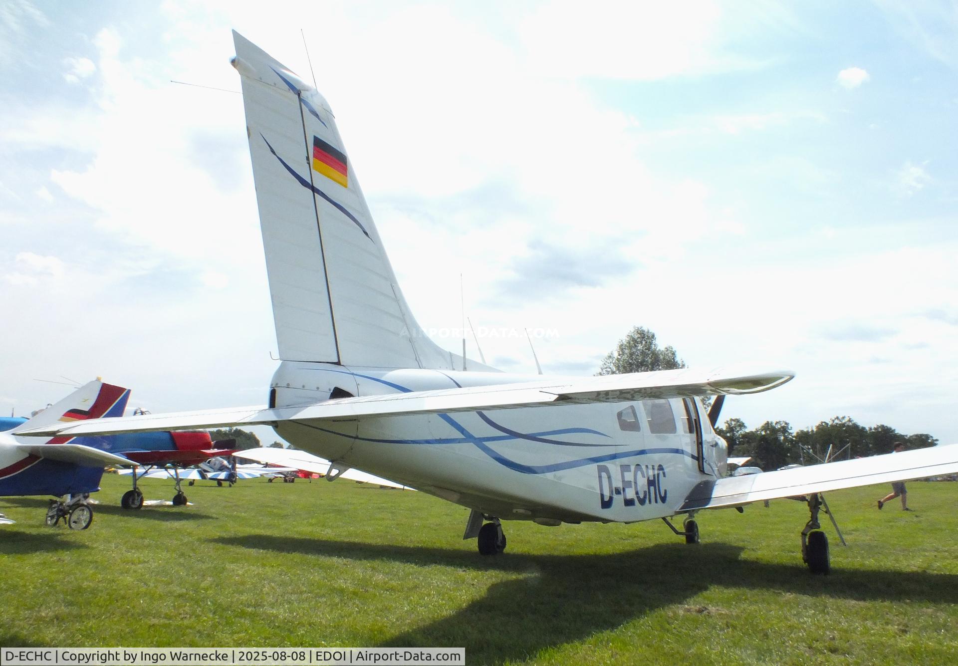 D-ECHC, 1980 Piper PA-32R-301 Saratoga SP C/N 32R-8013011, Piper PA-32R-301 Saratoga SP at Bienenfarm airfield during the 2025 Quax Bücker-Treffen (Bücker-Meeting) and Vintage Aerobatic World Championships