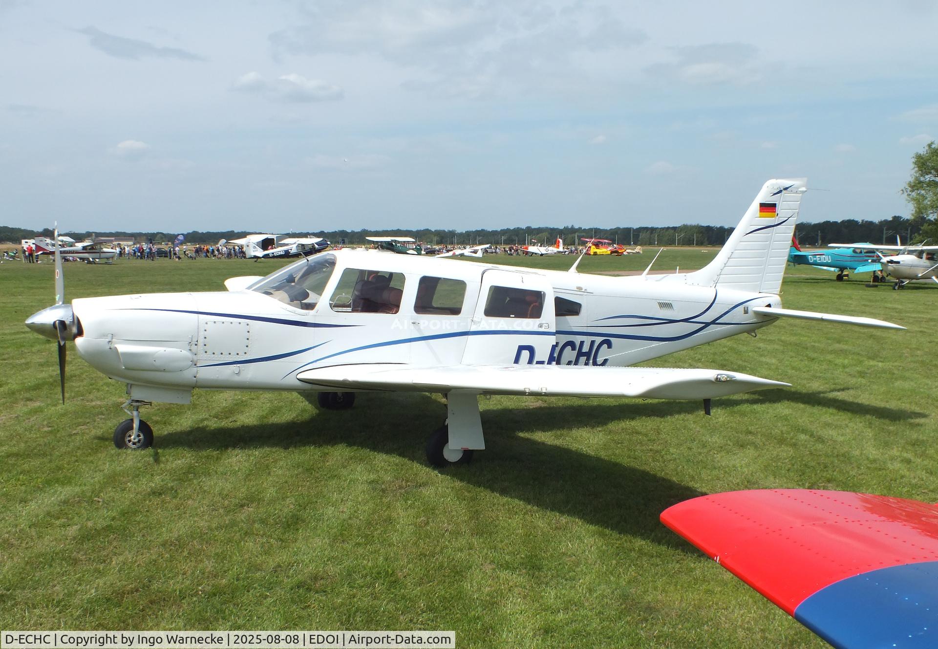 D-ECHC, 1980 Piper PA-32R-301 Saratoga SP C/N 32R-8013011, Piper PA-32R-301 Saratoga SP at Bienenfarm airfield during the 2025 Quax Bücker-Treffen (Bücker-Meeting) and Vintage Aerobatic World Championships