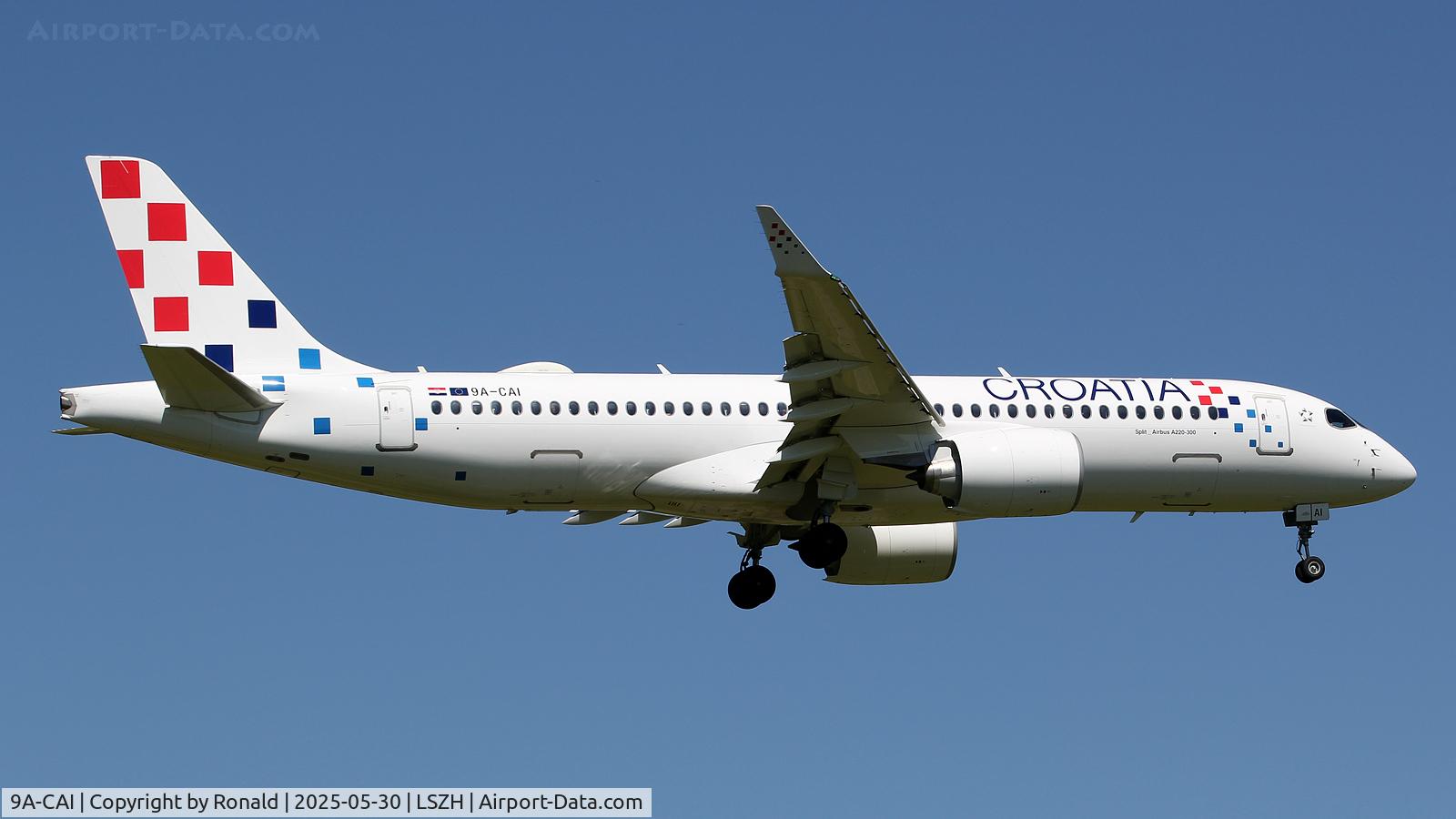 9A-CAI, 2024 Airbus Canada A220-300 C/N 55324, at zrh