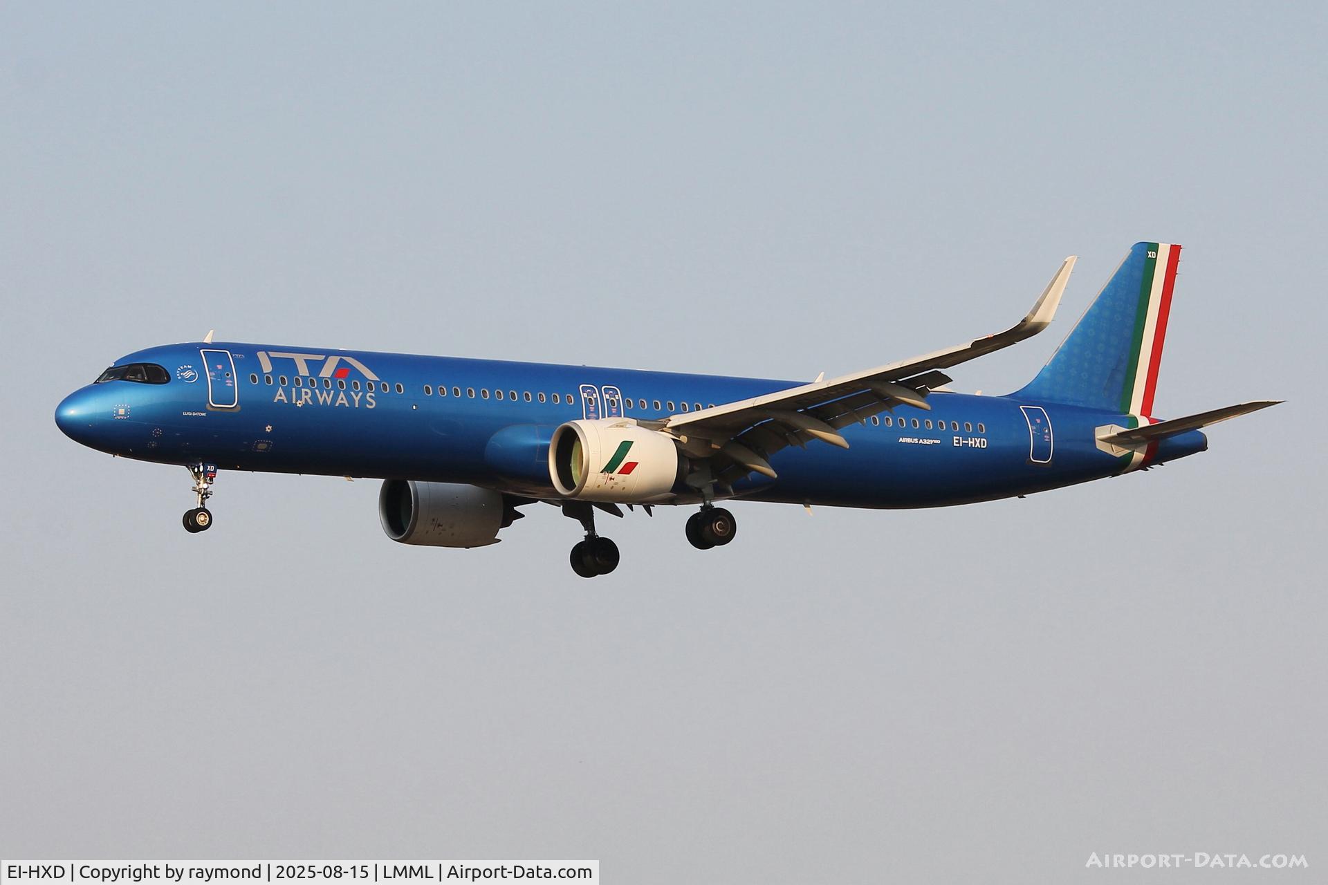 EI-HXD, 2024 Airbus A321-271NX C/N 11781, Airbus A321-271NX of ITA reg EI-HXD on final approach for RW31 in Malta.