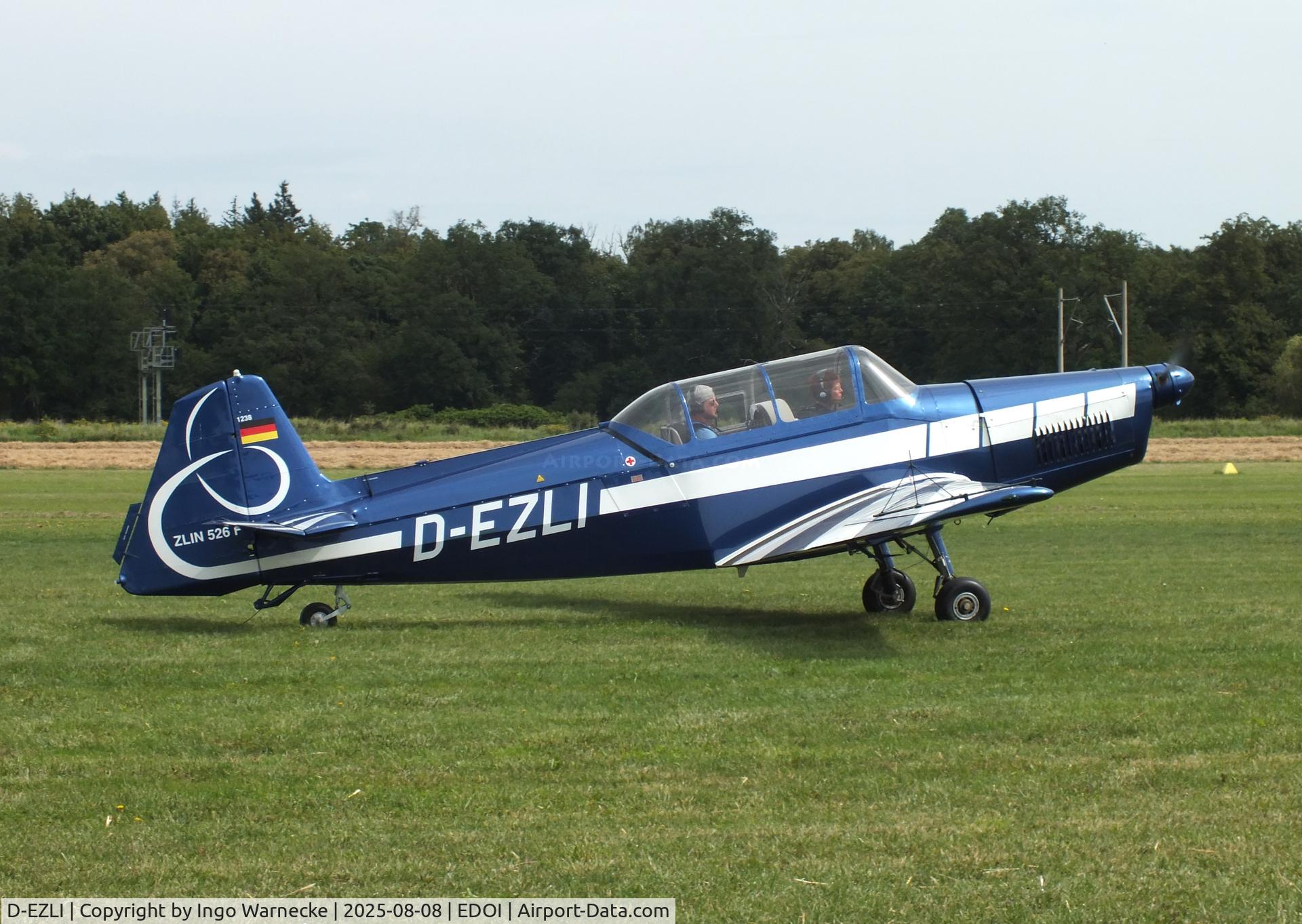 D-EZLI, 1971 Zlin Z-526F Trener Master C/N 1238, Zlin Z-526F Trener Master at Bienenfarm airfield during the 2025 Quax Bücker-Treffen (Bücker-Meeting) and Vintage Aerobatic World Championships