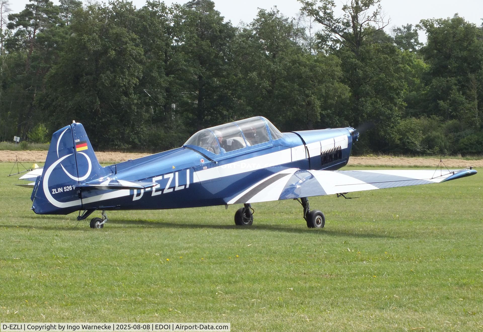 D-EZLI, 1971 Zlin Z-526F Trener Master C/N 1238, Zlin Z-526F Trener Master at Bienenfarm airfield during the 2025 Quax Bücker-Treffen (Bücker-Meeting) and Vintage Aerobatic World Championships